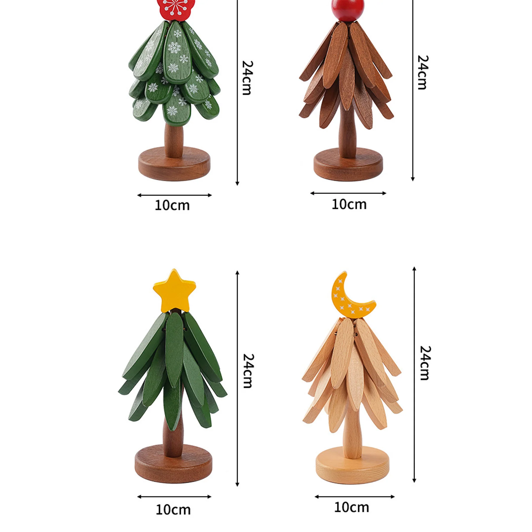 Wooden Christmas Tree-Shaped Cup Coaster For Christmas Gift