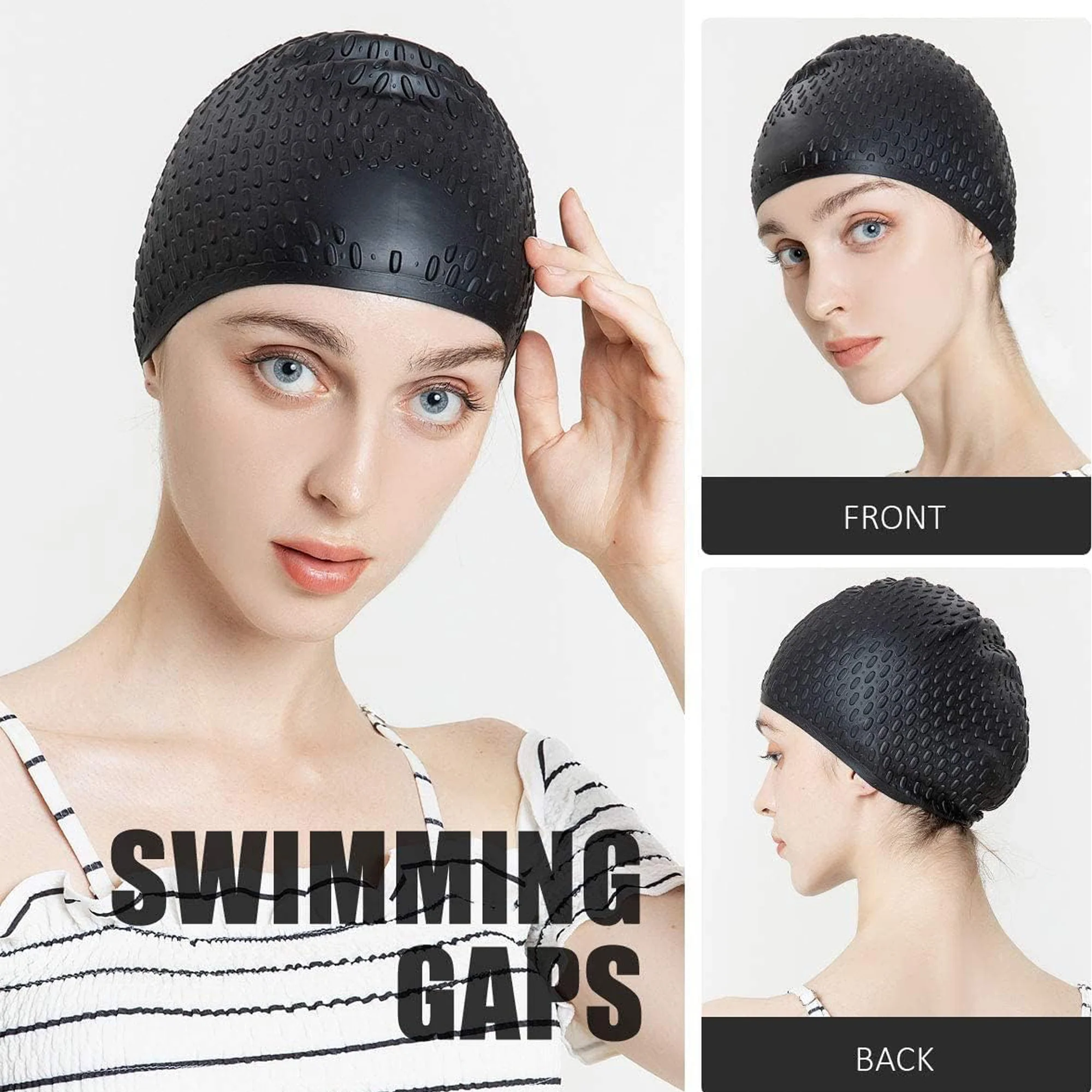 Silicone Generic Adults Swimming Cap For Long/Curly