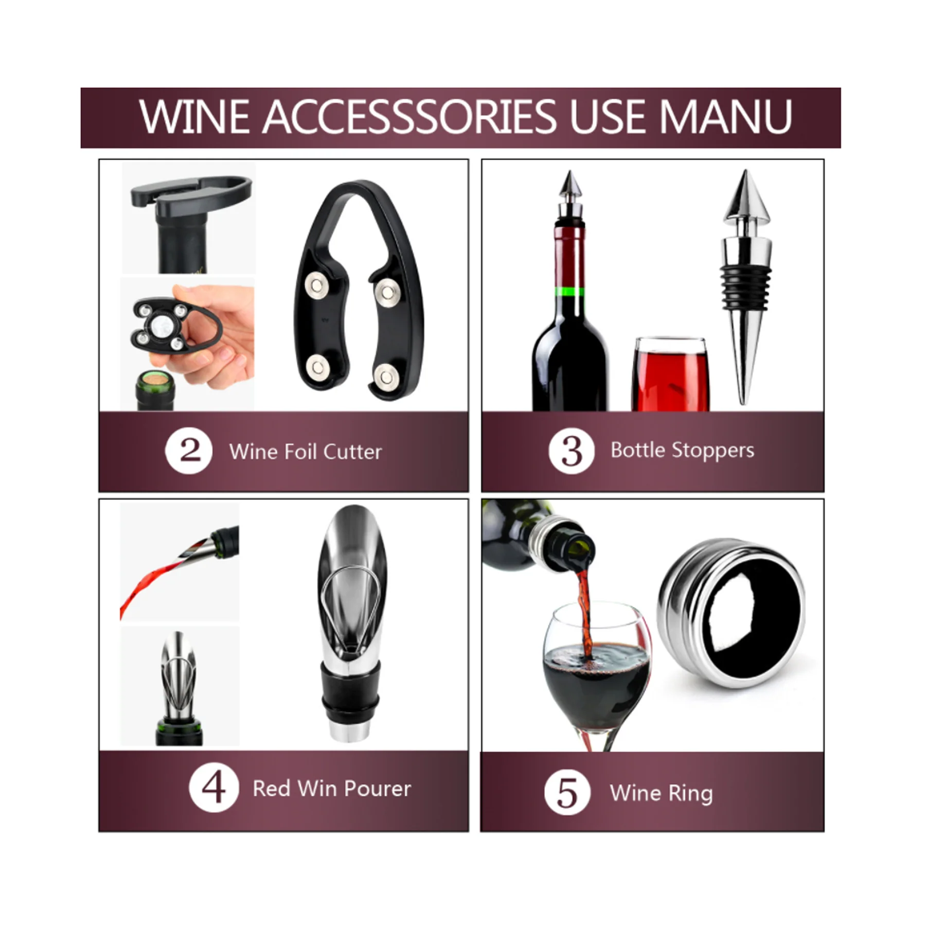 5 Pcs Wine Opener Set