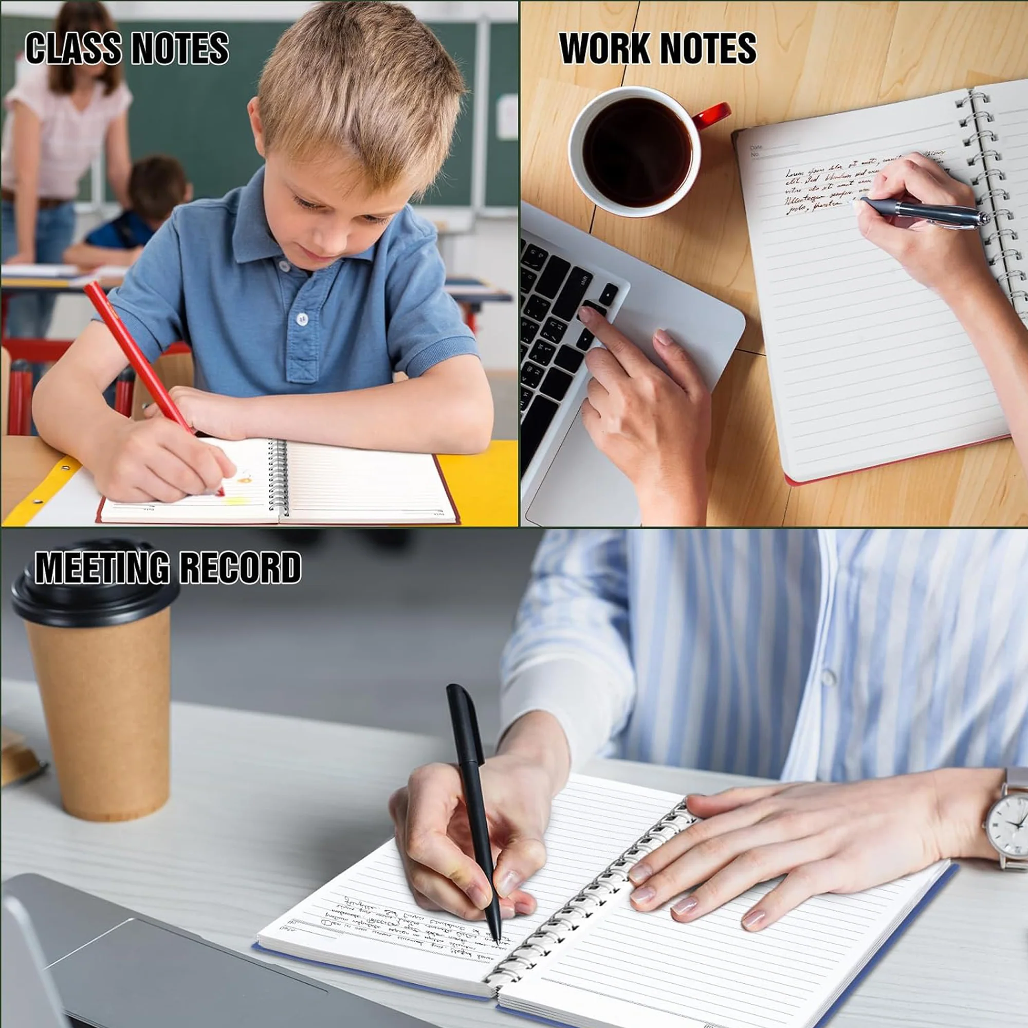 Spiral Notebook With Hardcover Plastic Waterproof A5