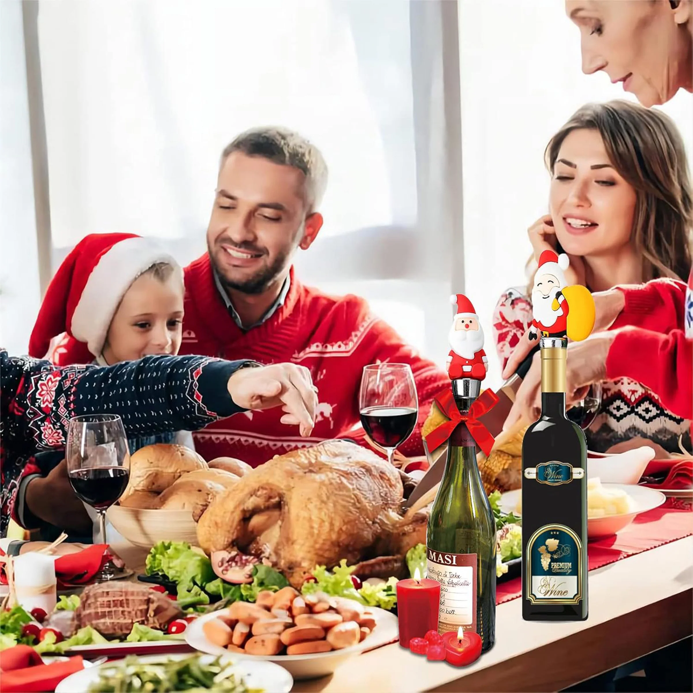 Christmas Reusable Alloy Wine Stoppers