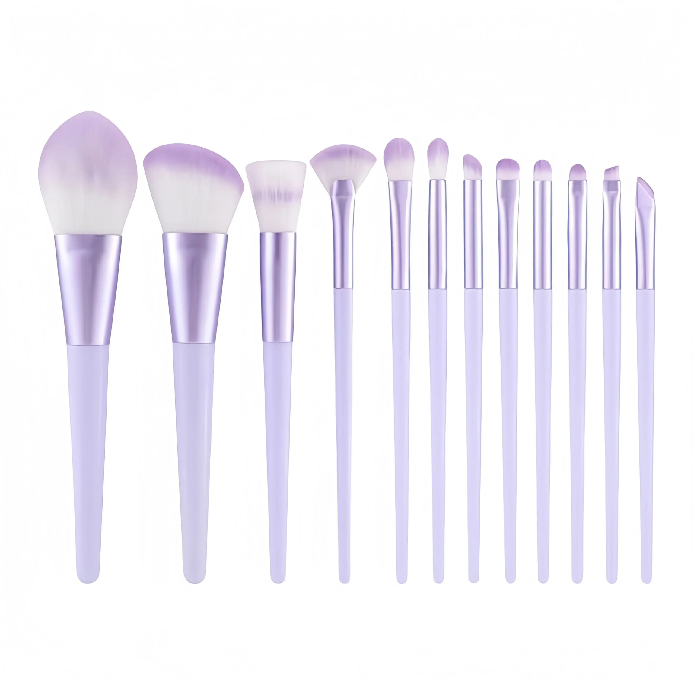 Set Of 12 Cosmetic Brushes With Full Bristle