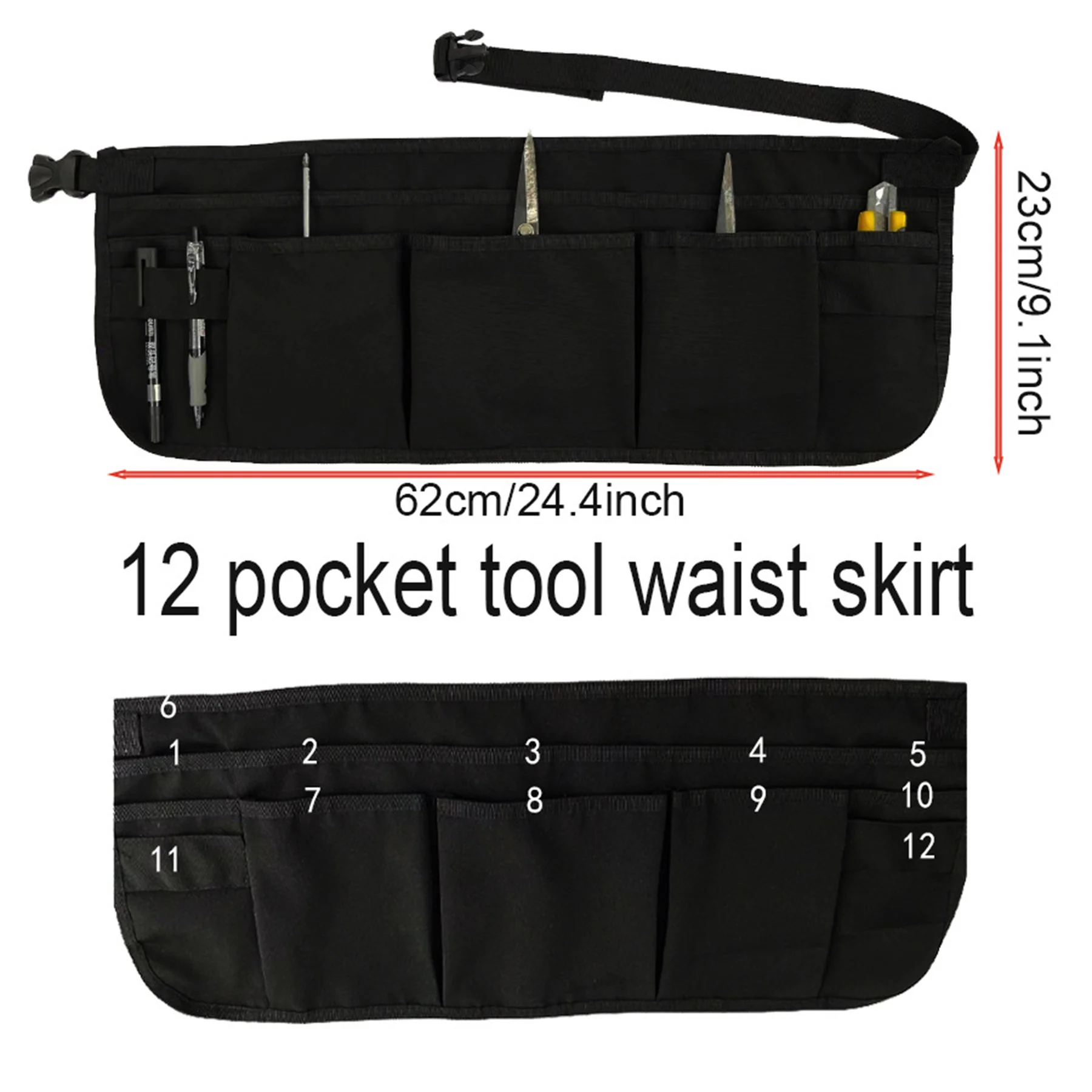Waterproof Adjustable Polyester Waist Tool Apron For Worker