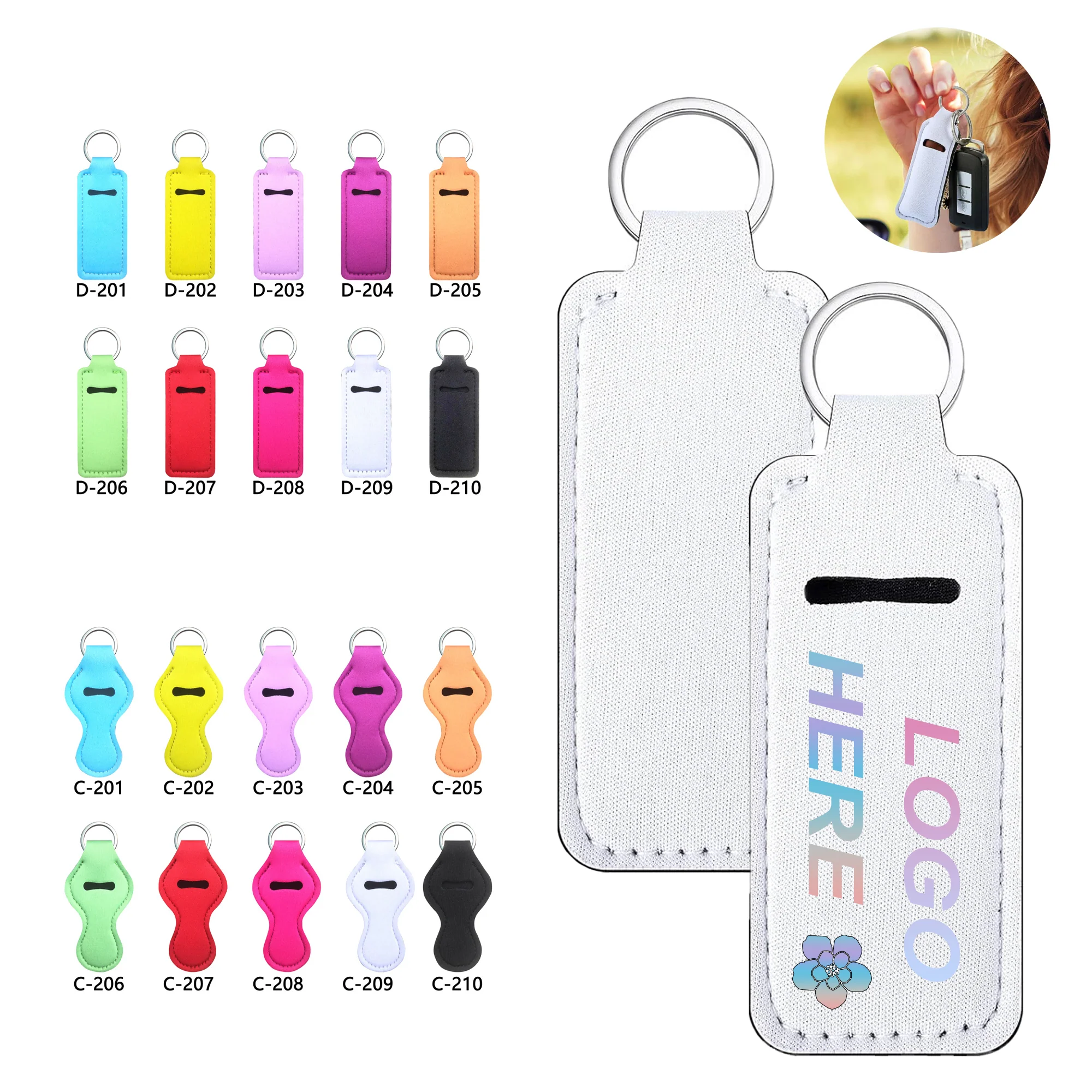 Lipstick Case Key Ring Full Color Customization