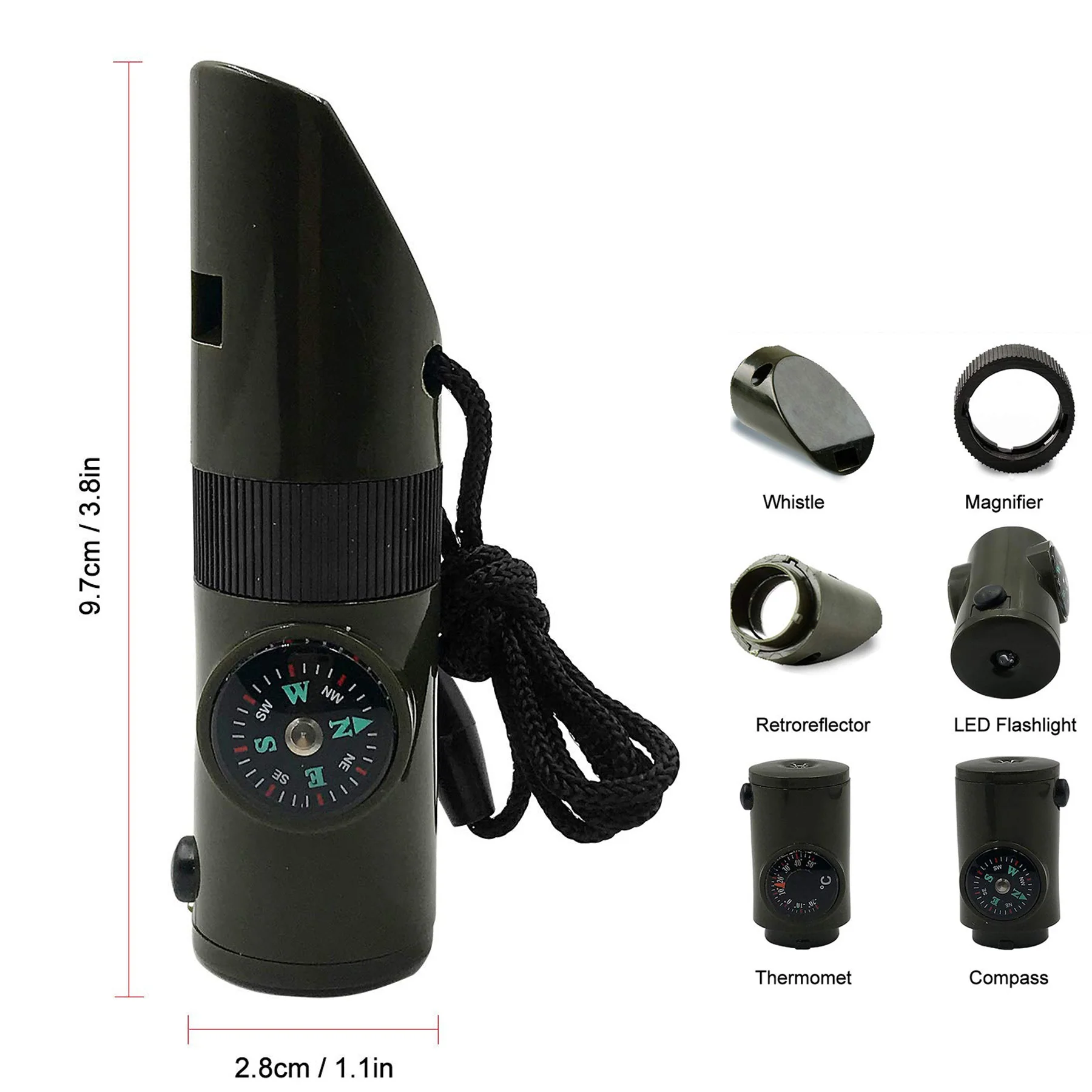7 in 1 Emergency Survival Whistle