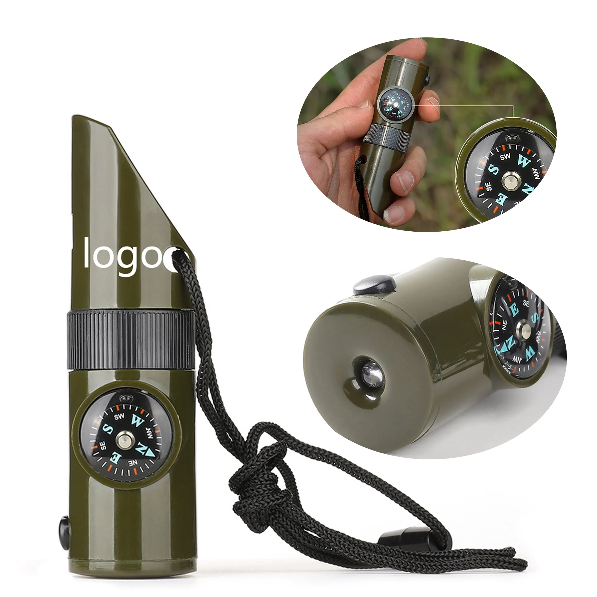 Seven-In-One Multi-Functional Survival Whistle