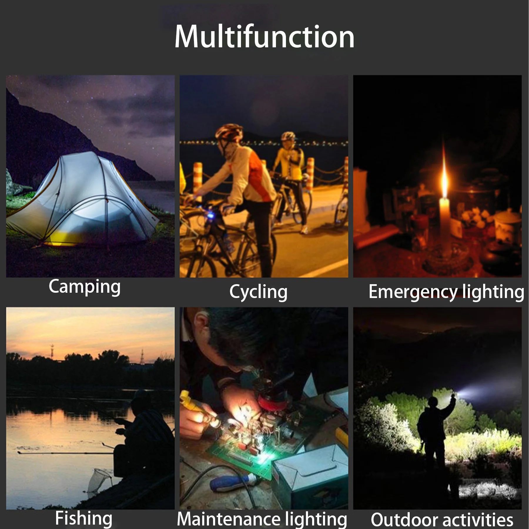 3 LED Manual Push Power Emergency Lighting Flashlight