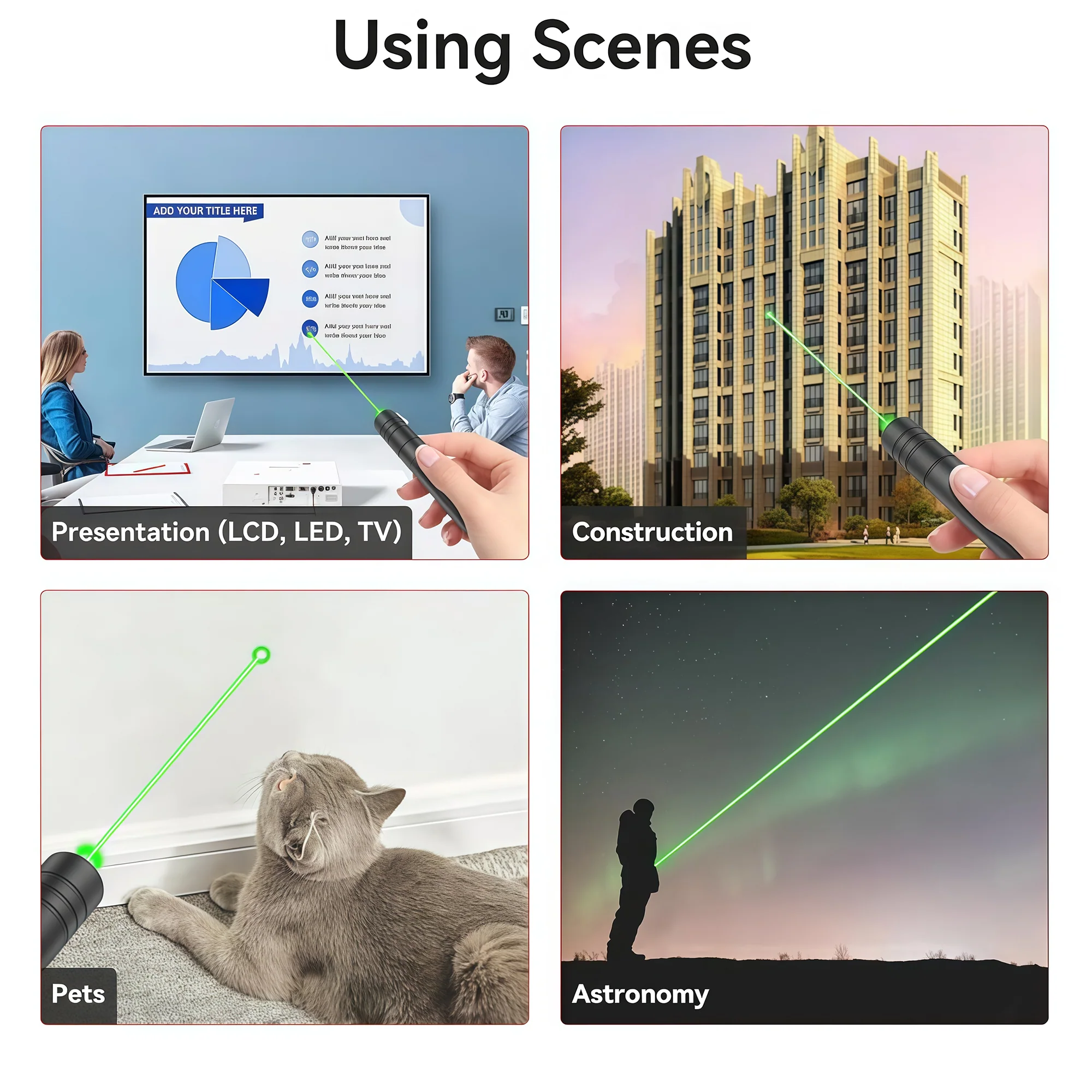 Rechargeable Long Range Red/Green Laser Pointer