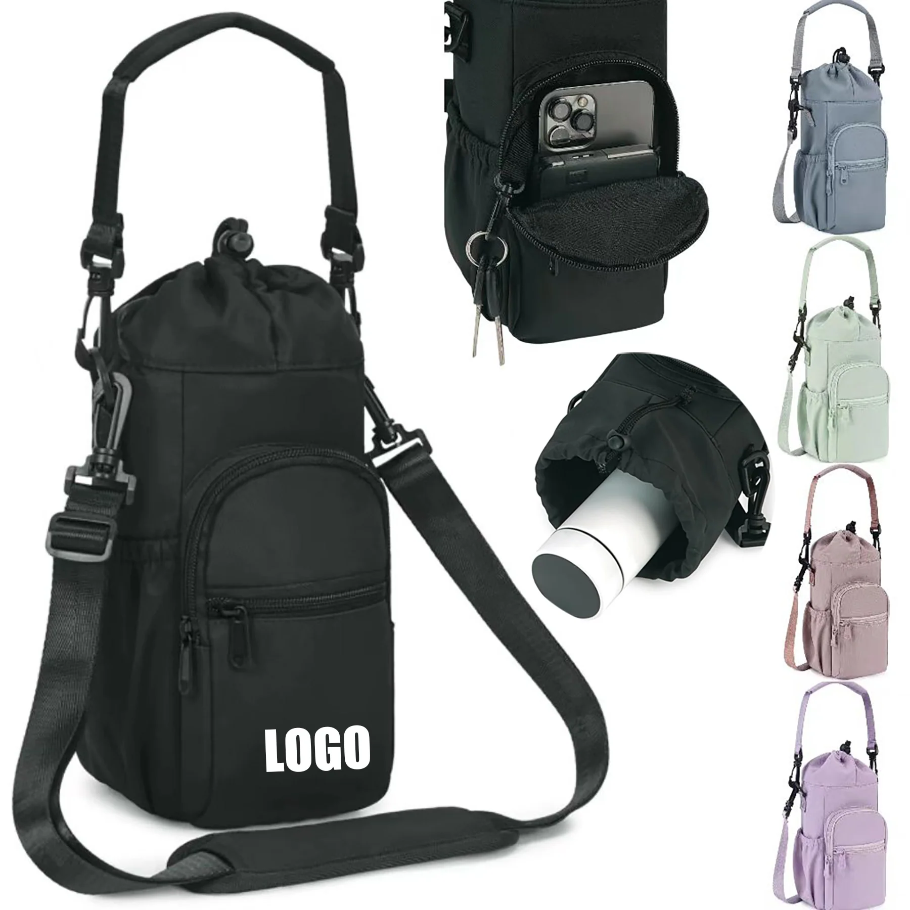 Outdoor Sports Water Bottle Bag With Strap