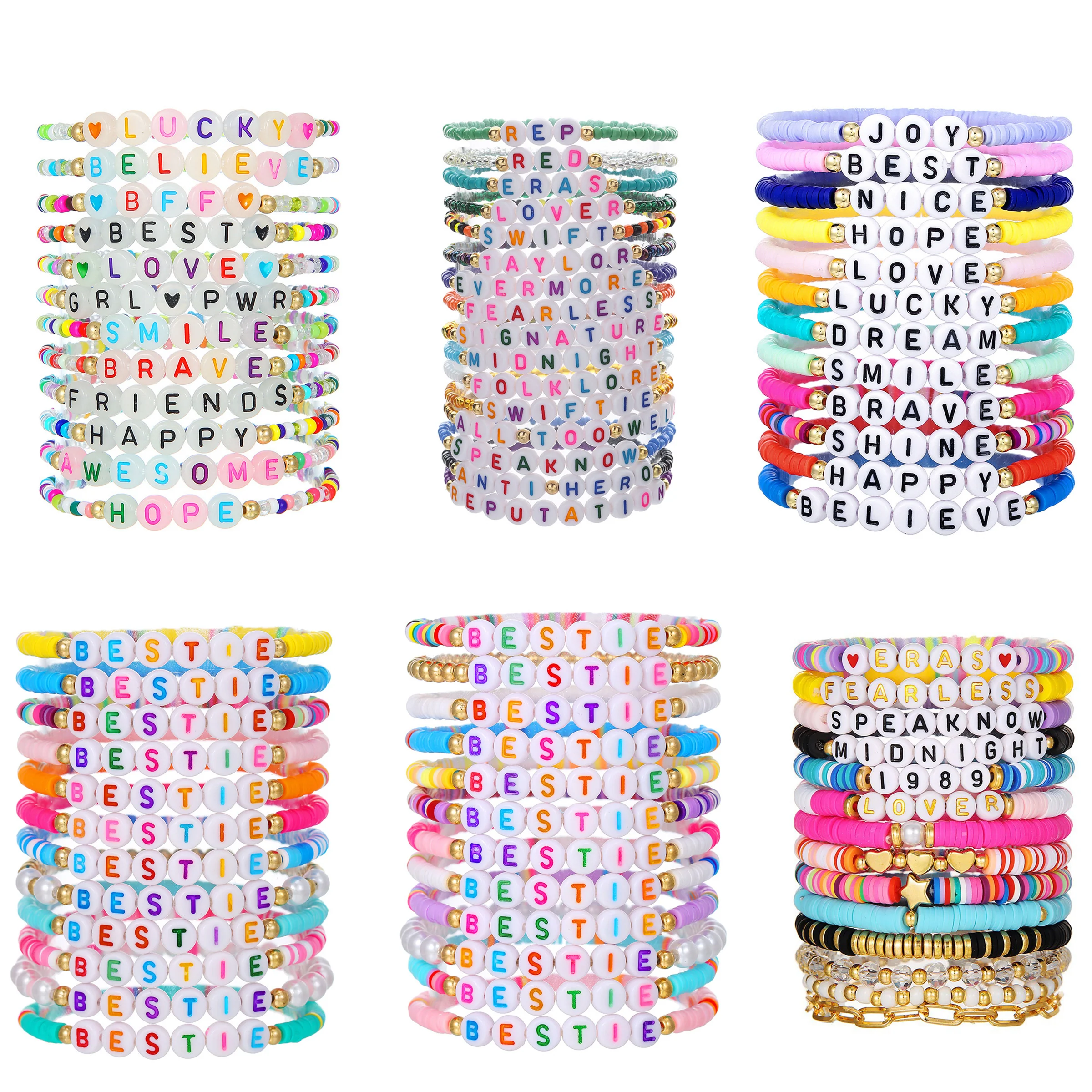 Letter Soft Clay Bracelets