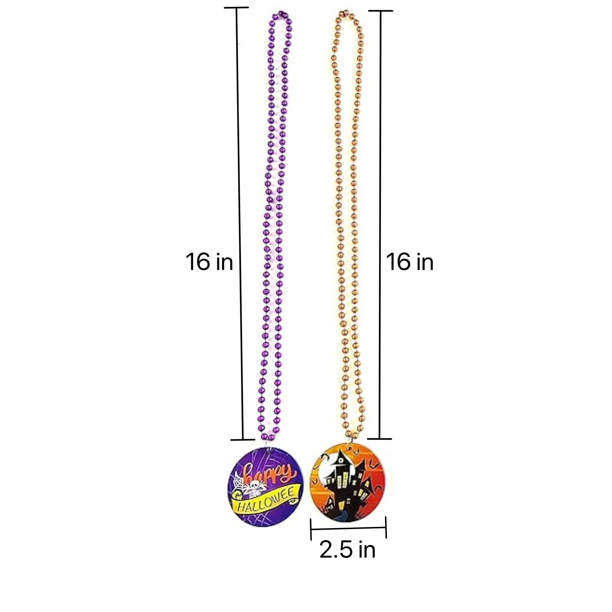 Full Color Custom Medallion Bead Necklace Party Favor