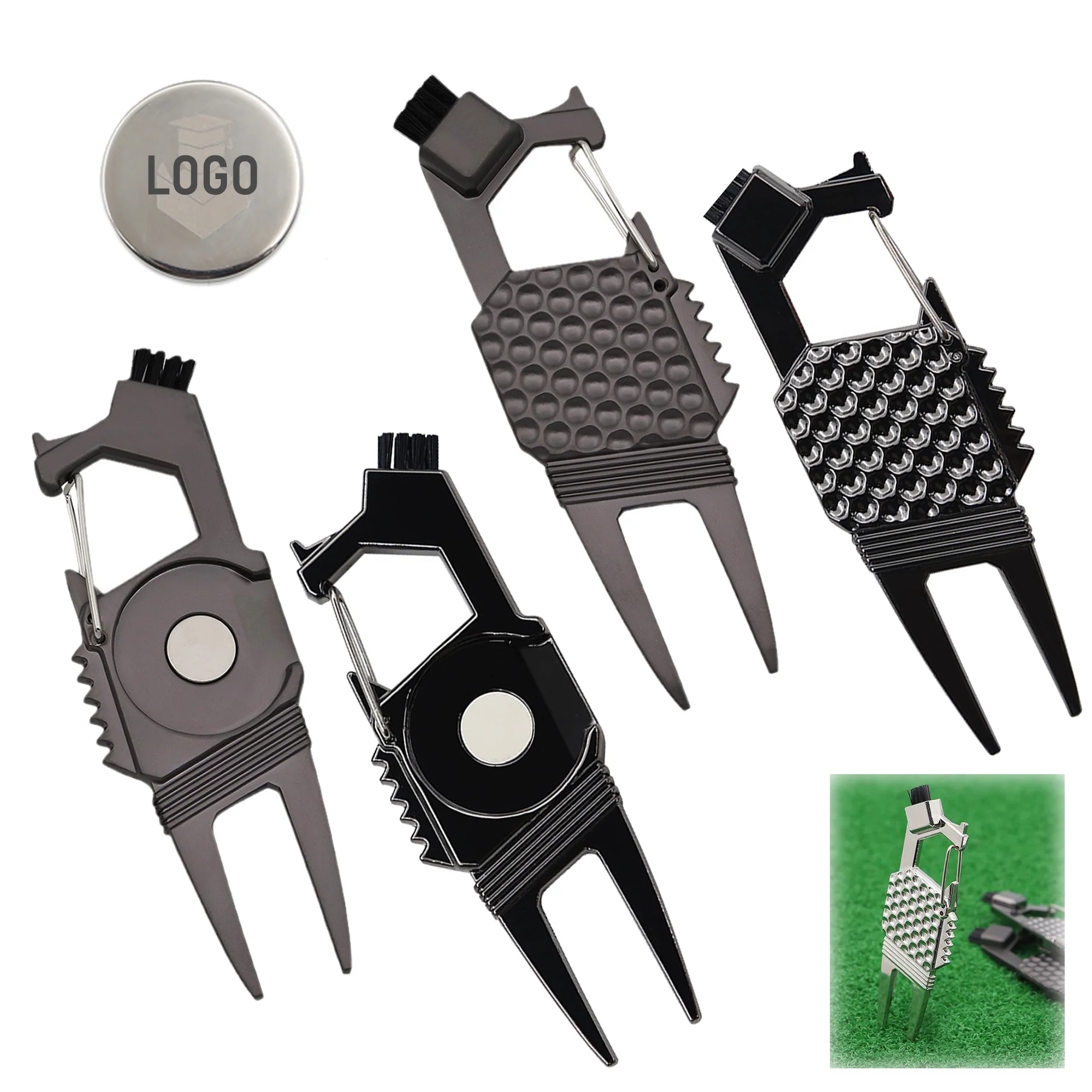 5 In 1 Golf Divot Repair Tool Magnetic Ball Marker