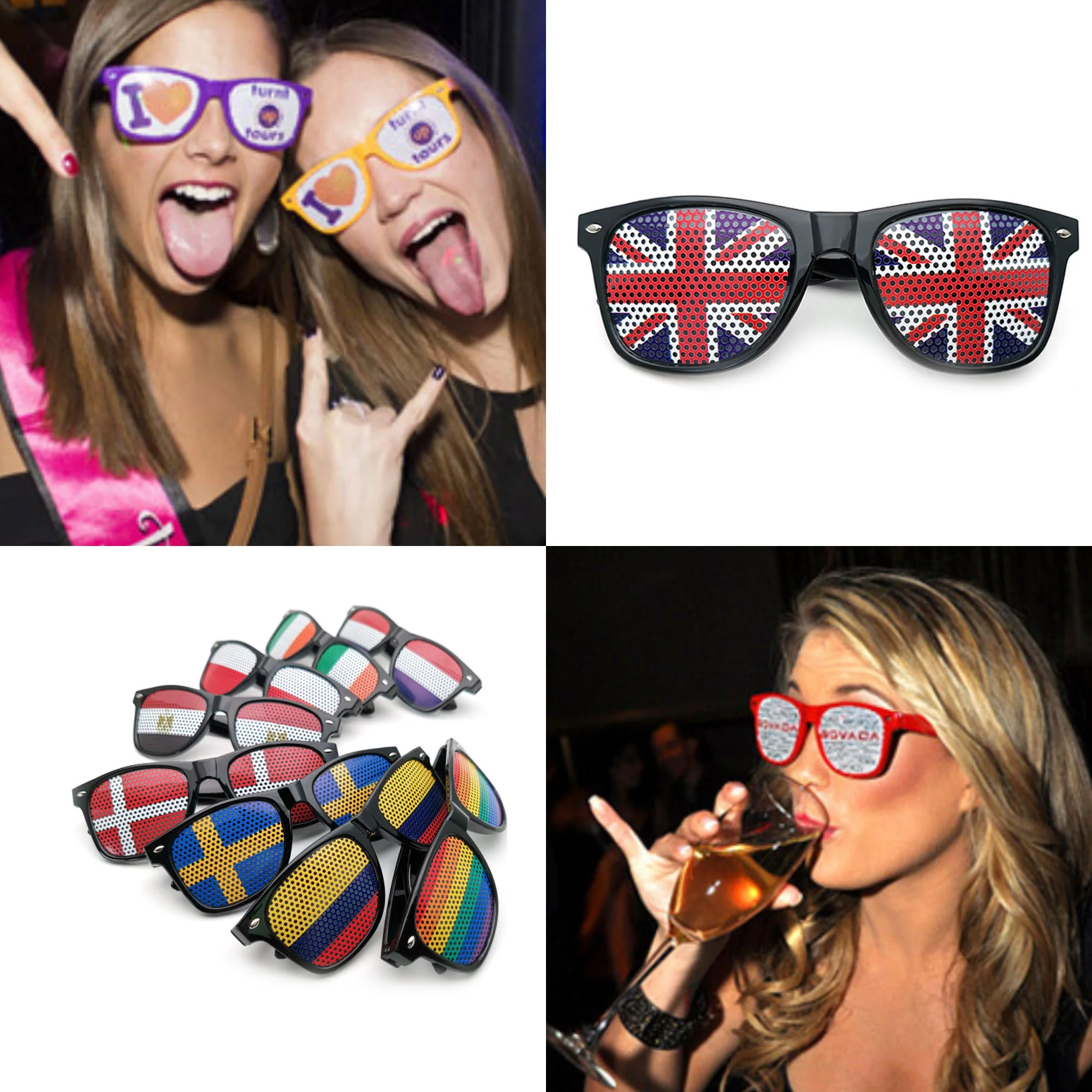 Patriotic Pinhole Sticker Sunglasses