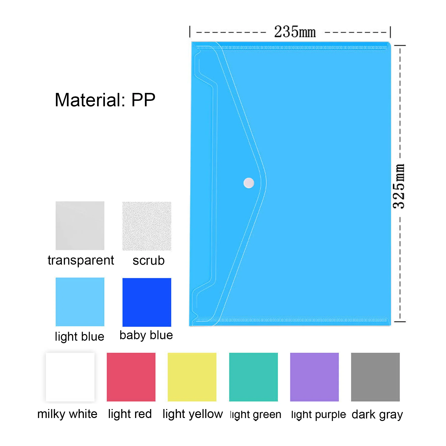 A4 Snap Button File Bag - Transparent