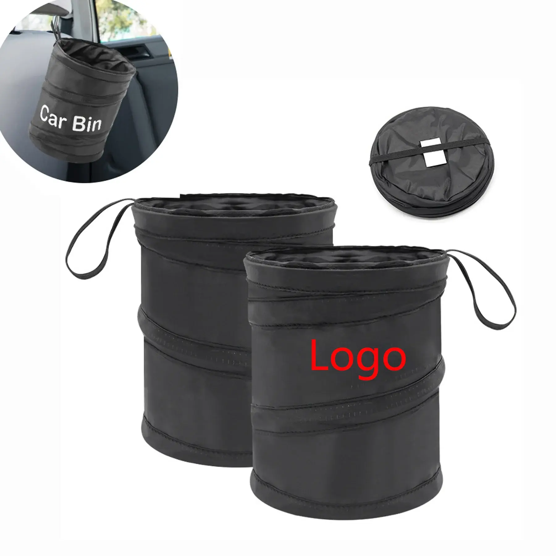 Double-Layer Oxford Car Trash Can & Storage Bin