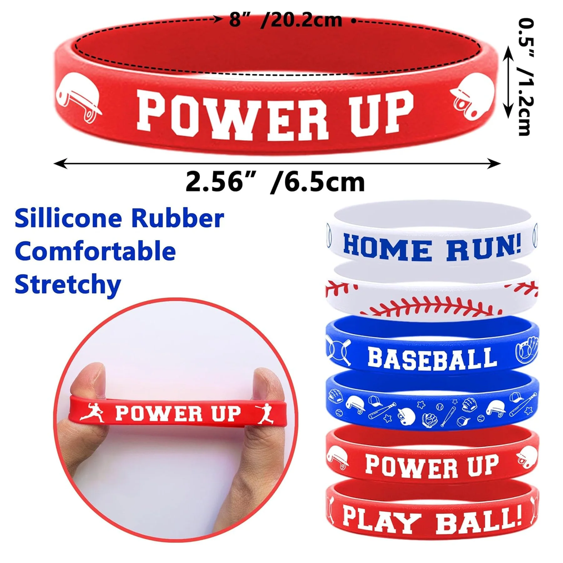 Baseball Bracelet Motivational Silicone Wristband