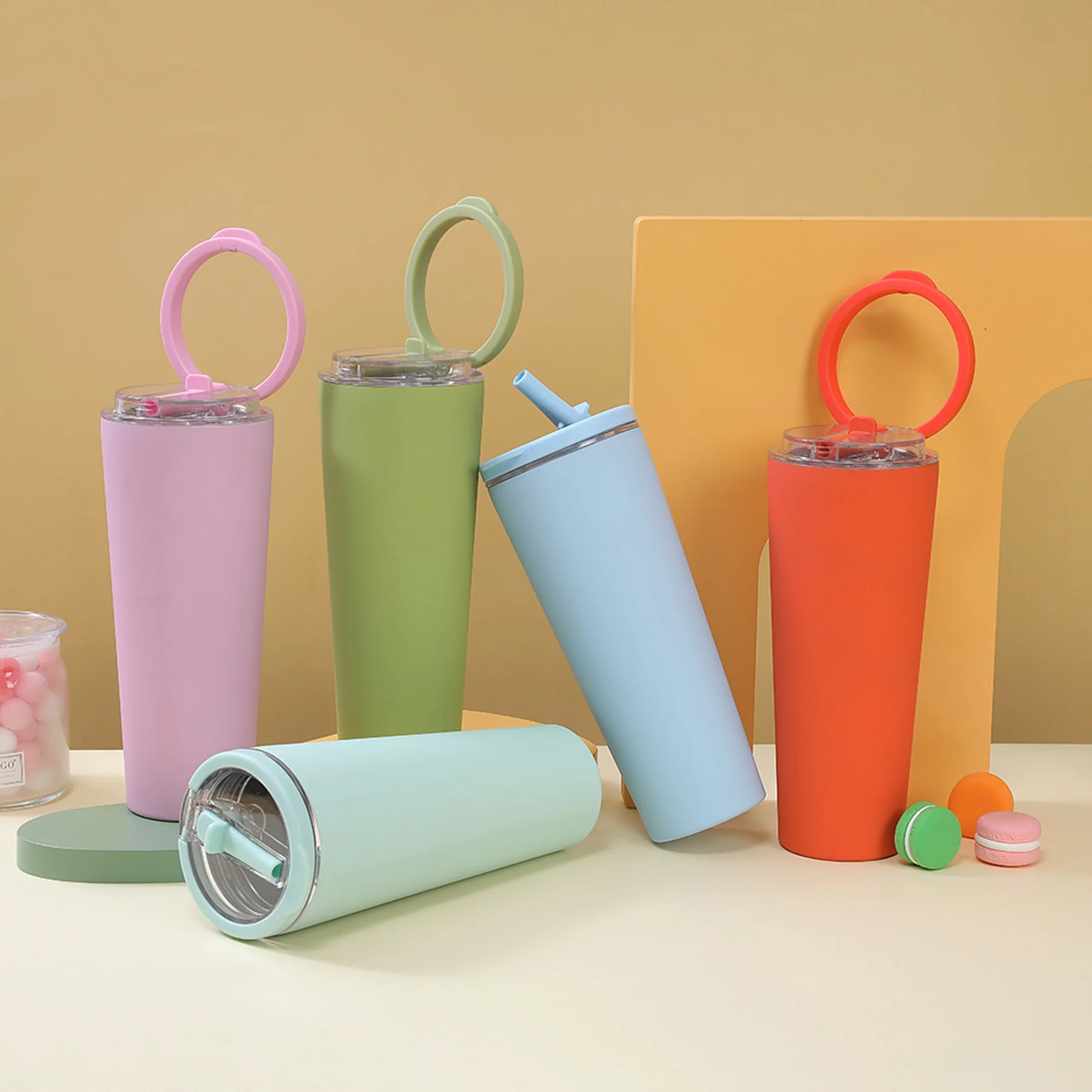 30oz Double-Walled Stainless Steel Water Bottle For Travel