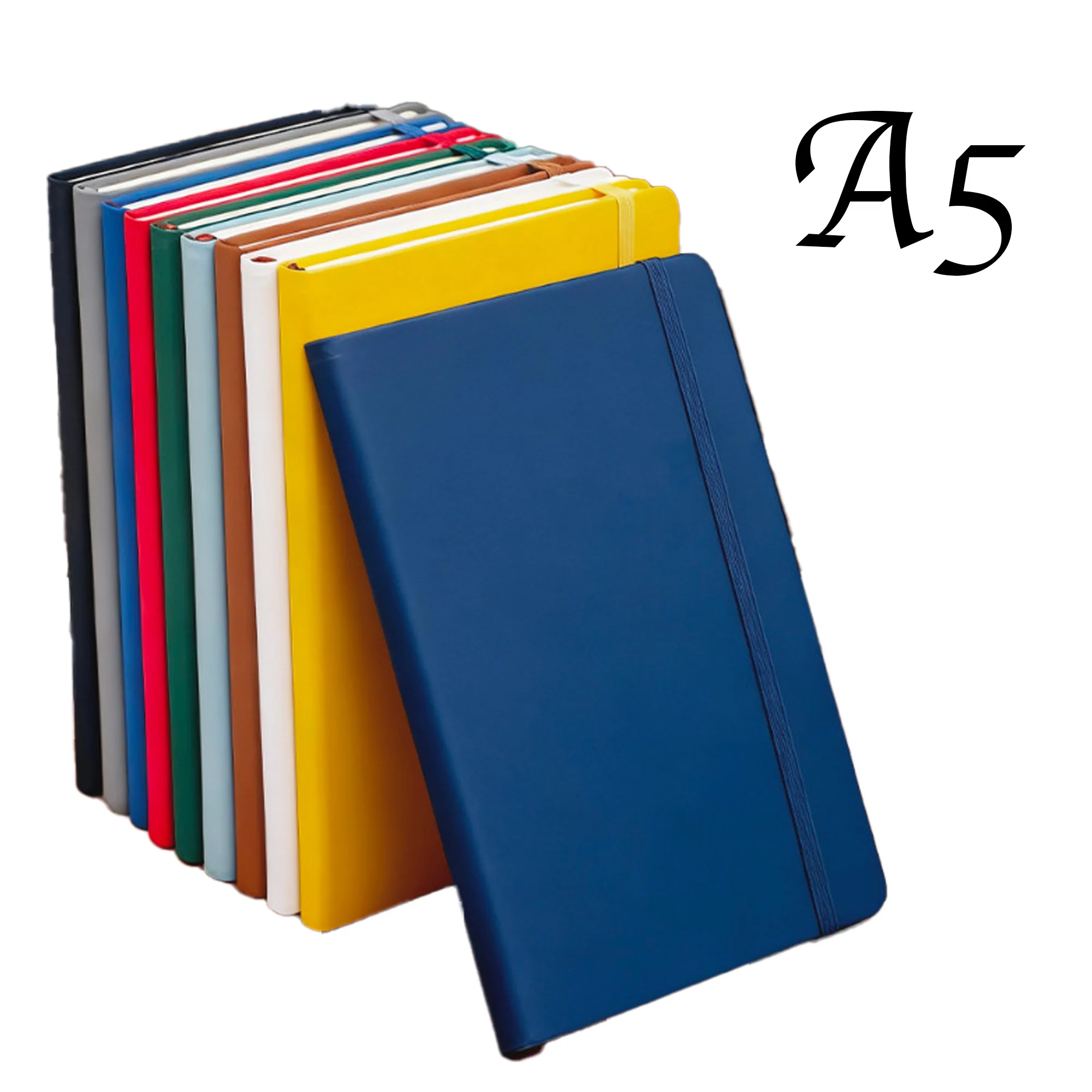 A5 Leather Notebook With Elastic Closure Band