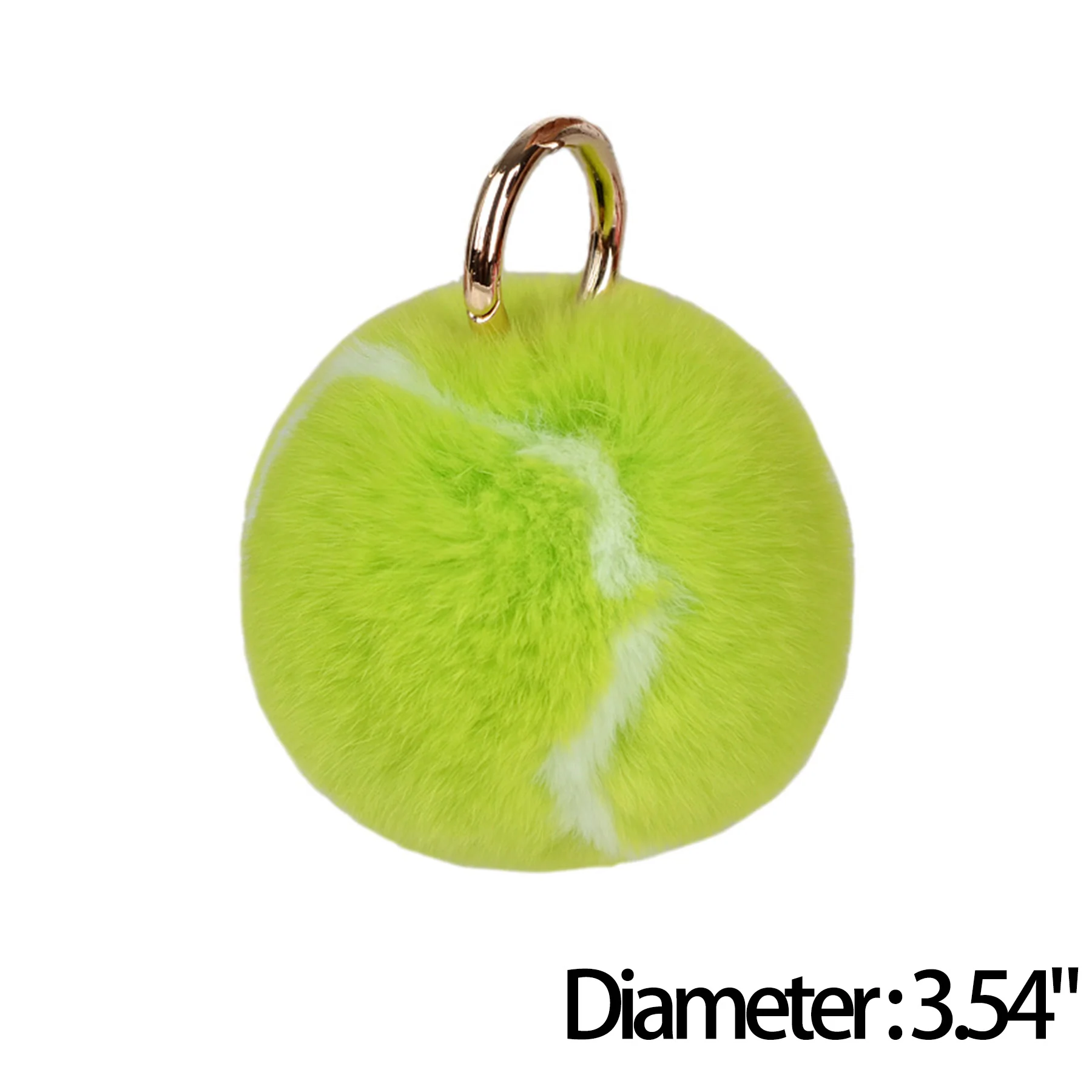 Faux Rabbit Fur Tennis Ball Keychain