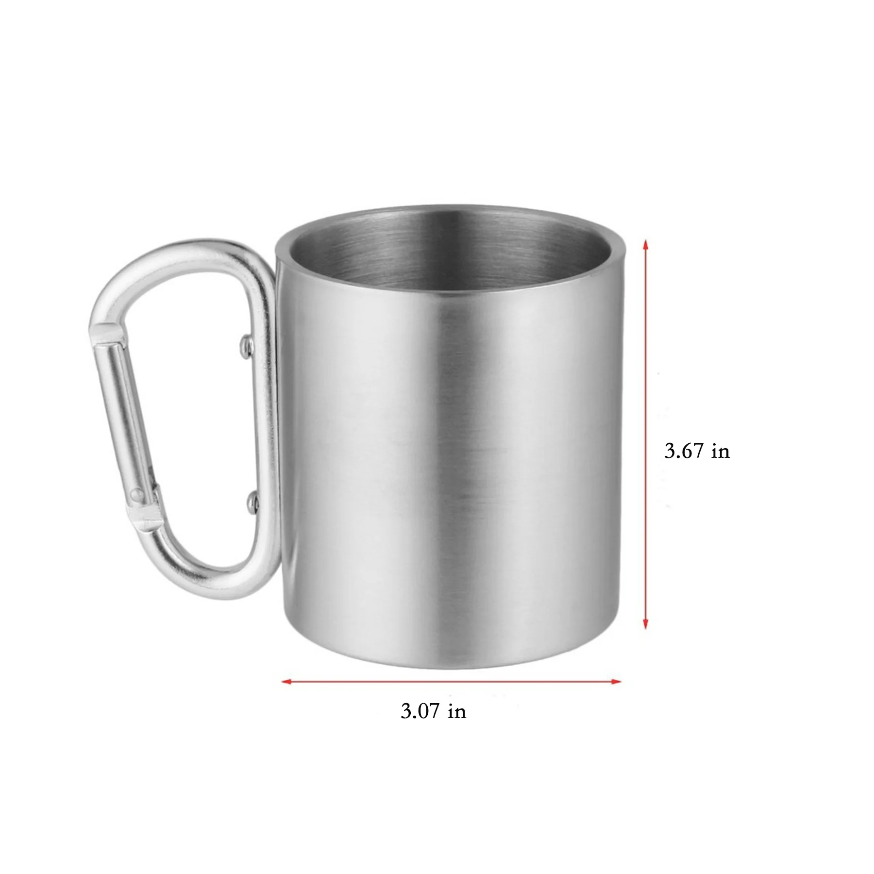 12 Oz Double Wall Stainless Steel Cup With Carbiner