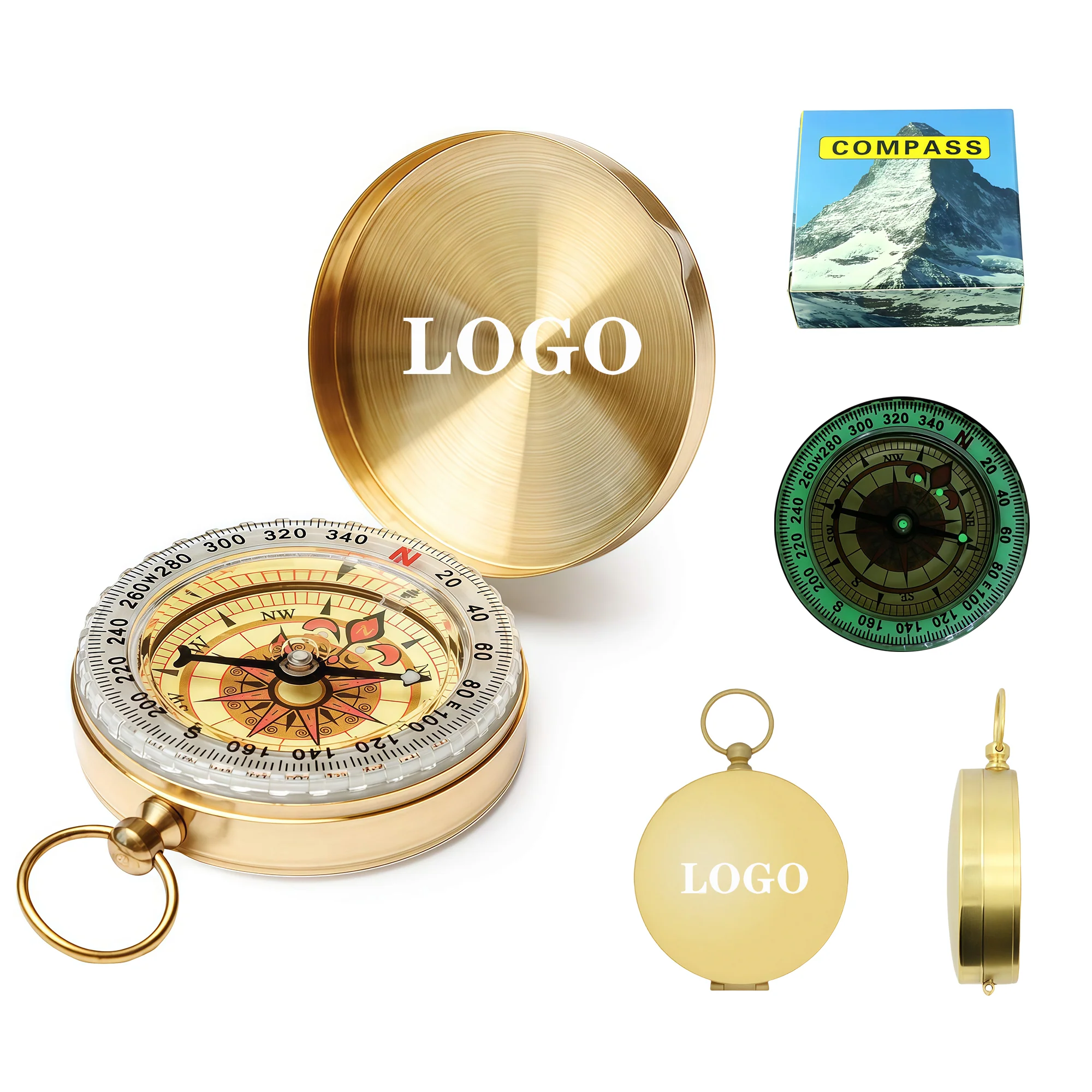 Brass Compass With Luminous Ring