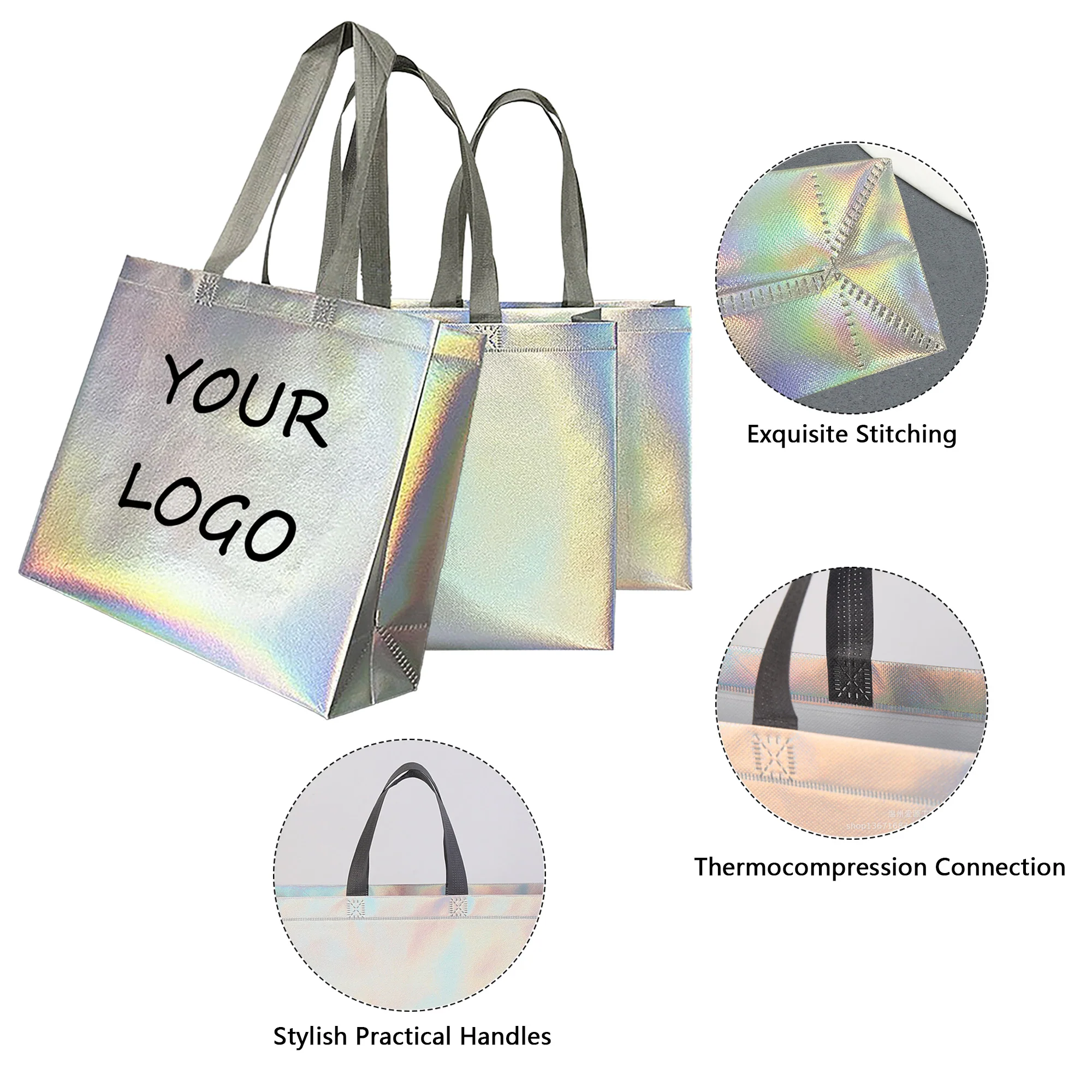 Rainbow Gloss Laser Tote Gift Bag