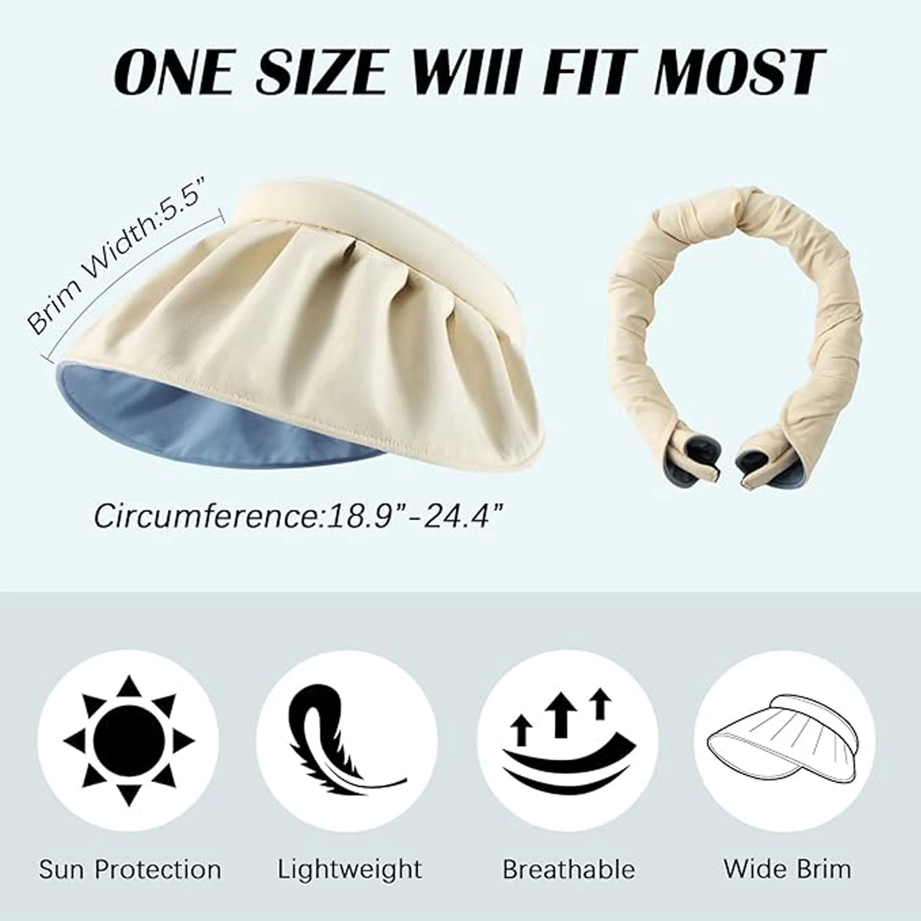 Wide Brim Foldable Sun Visor
