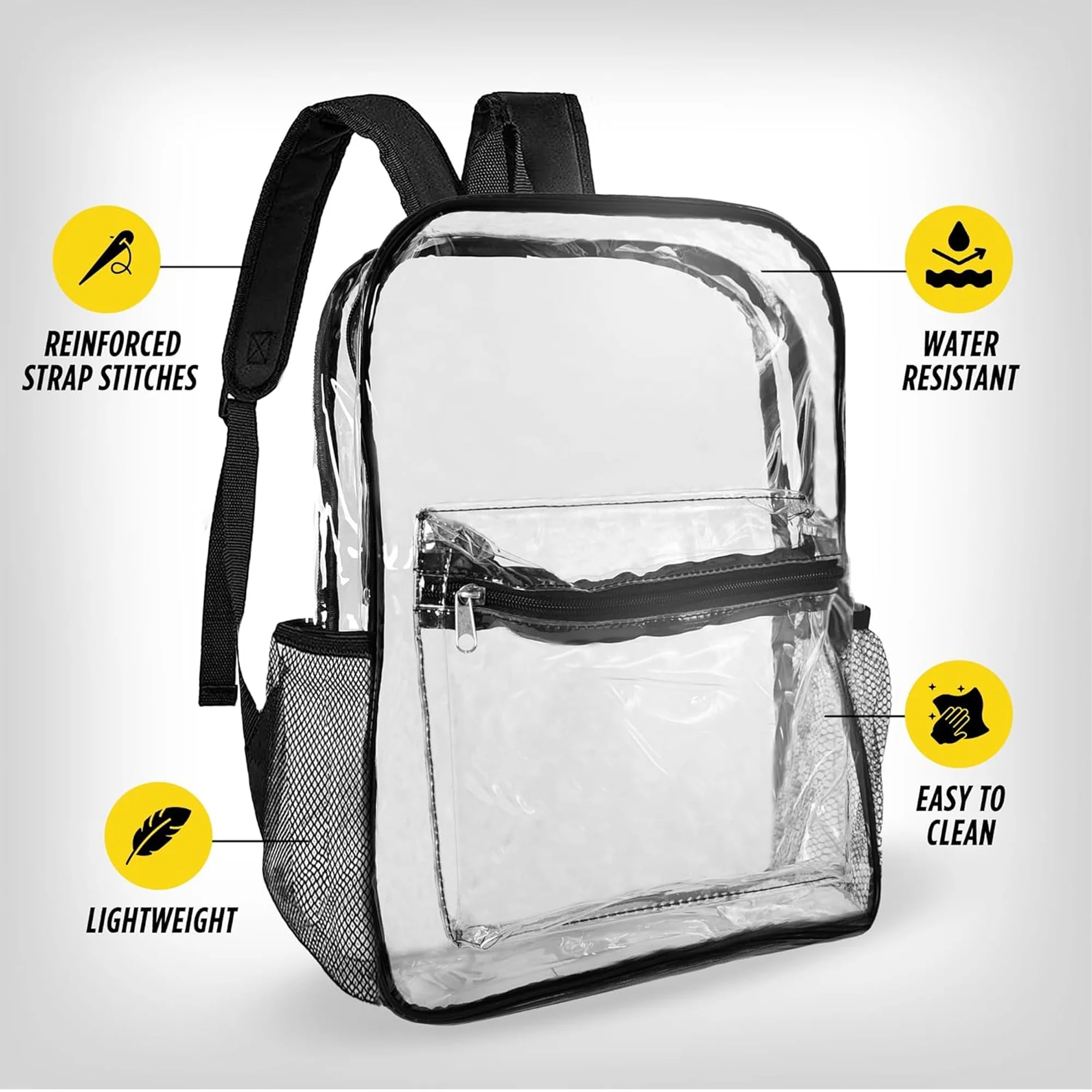 Clear Stadium Backpack W/ Mesh Pocket
