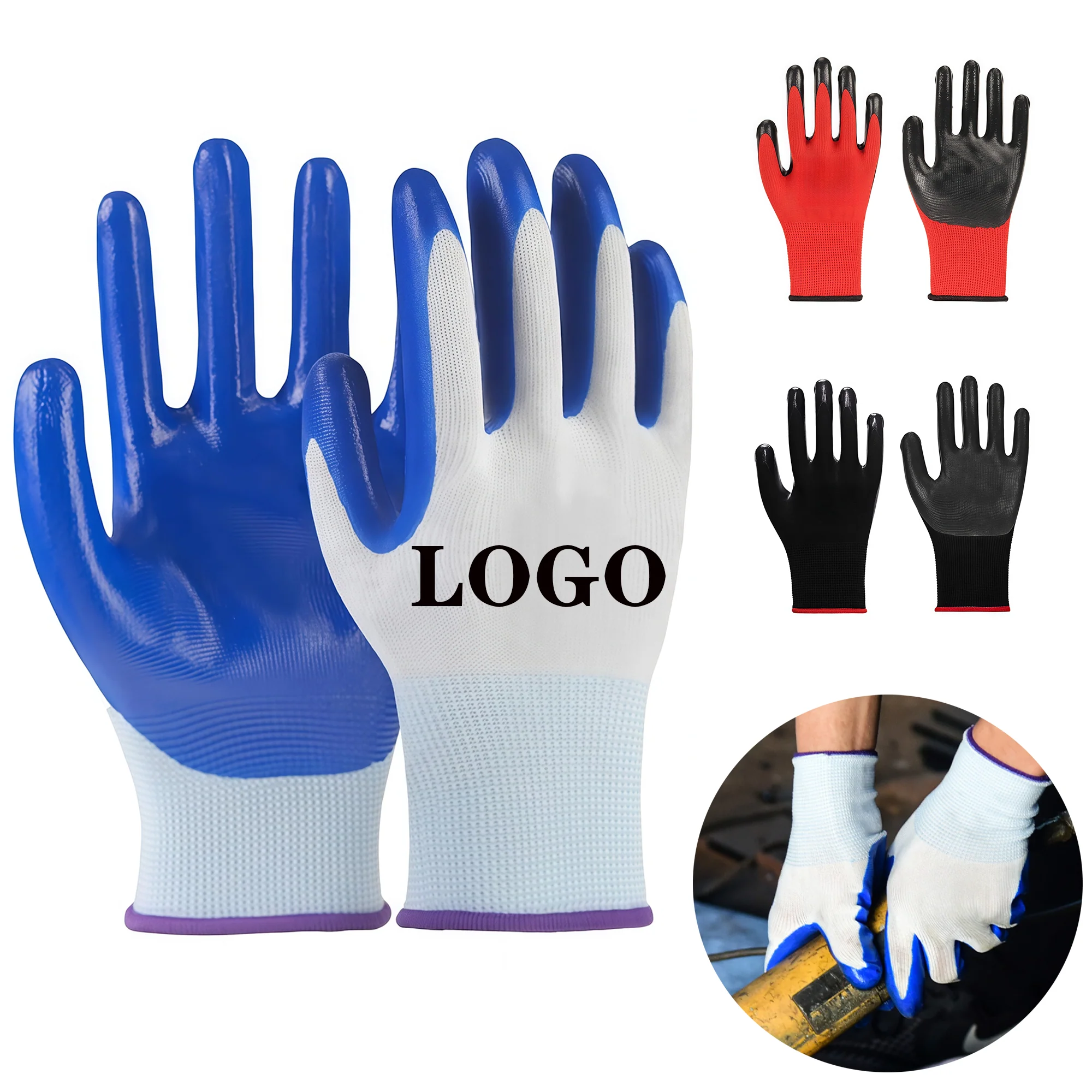 Nitrile-Coated Protective Work Gloves