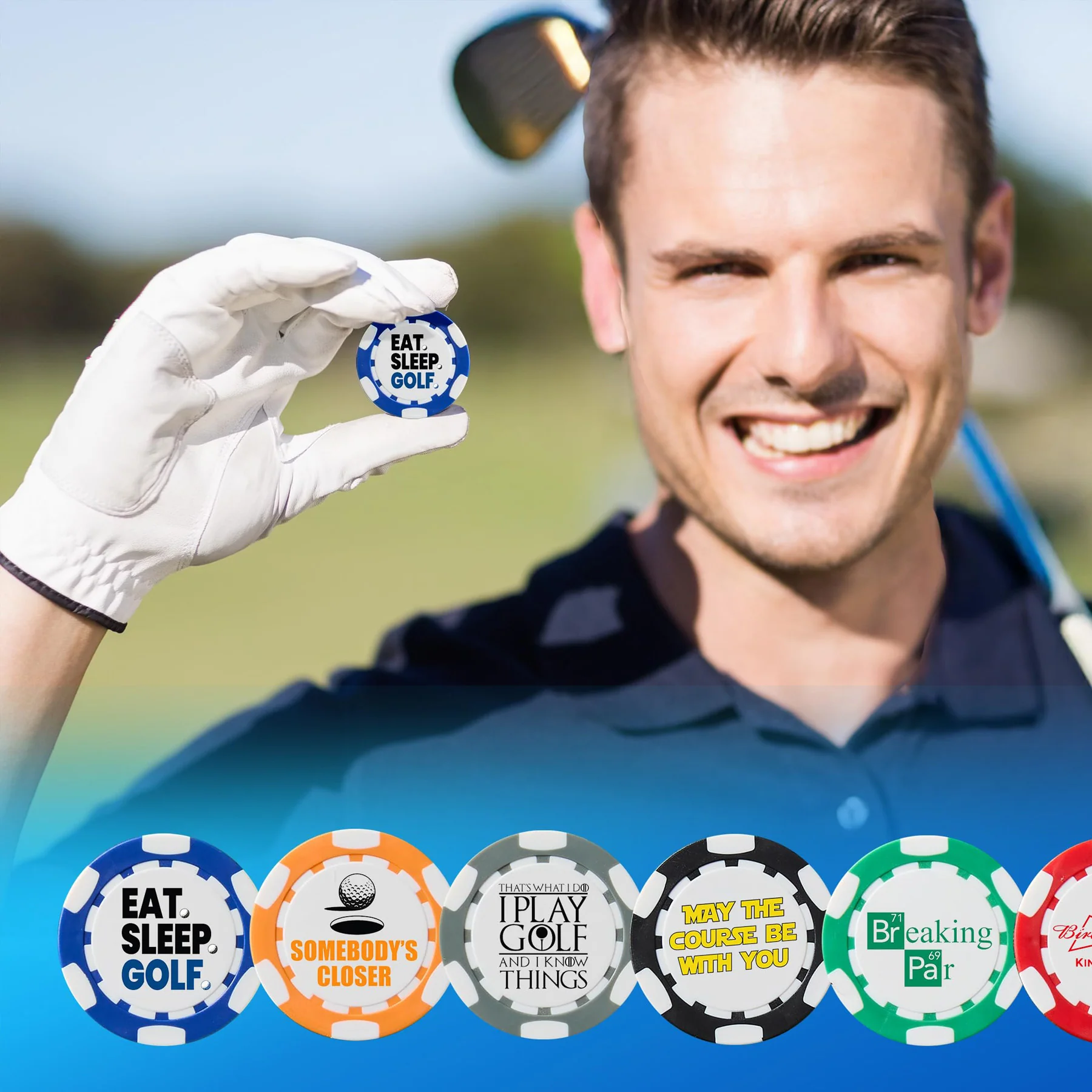 Funny Poker Chip Golf Ball Markers