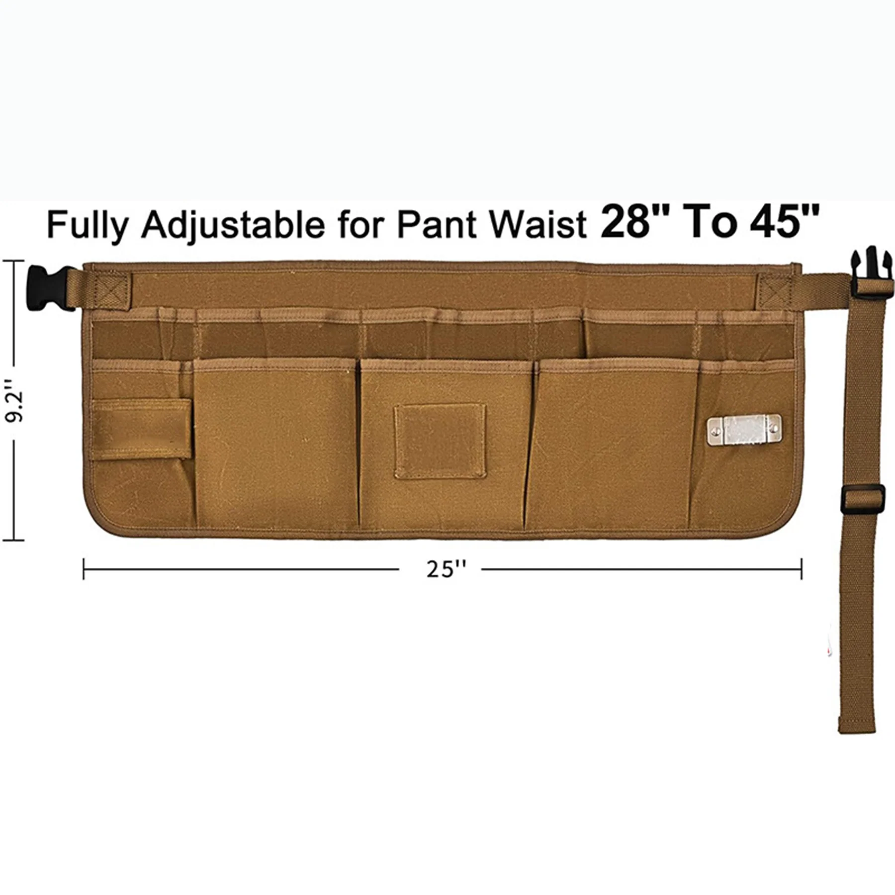 Adjustable 13-Pocket Waxed Canvas Tool Apron Waist Tool Belt