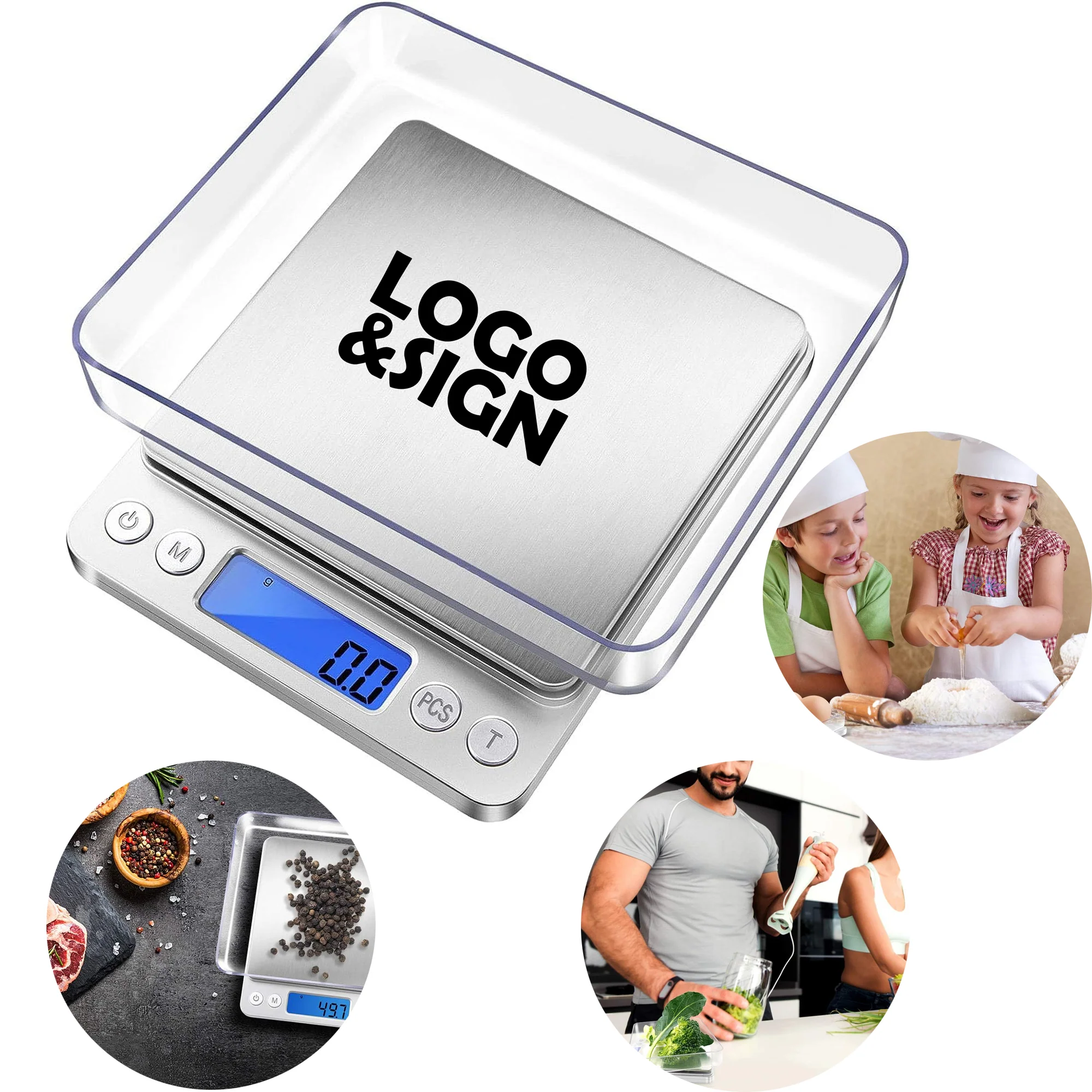 Easy Measure Digital Kitchen Scale With Food Tray