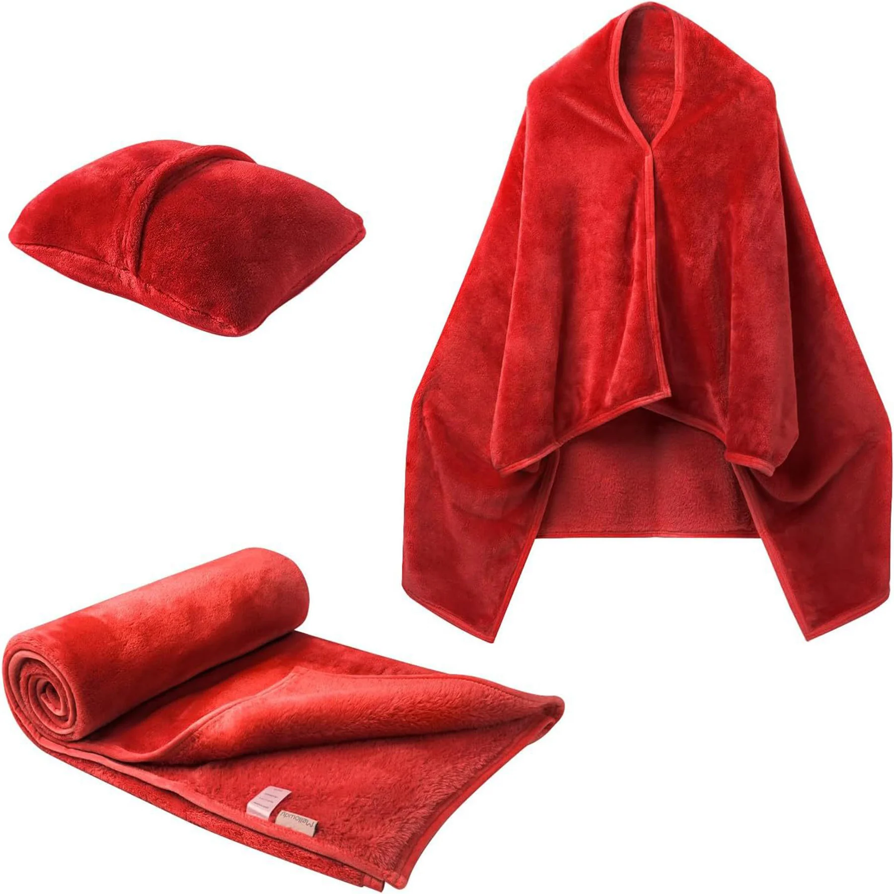2-in-1 Shawl Blanket Pillow/ Wearable Adult Poncho Blanket