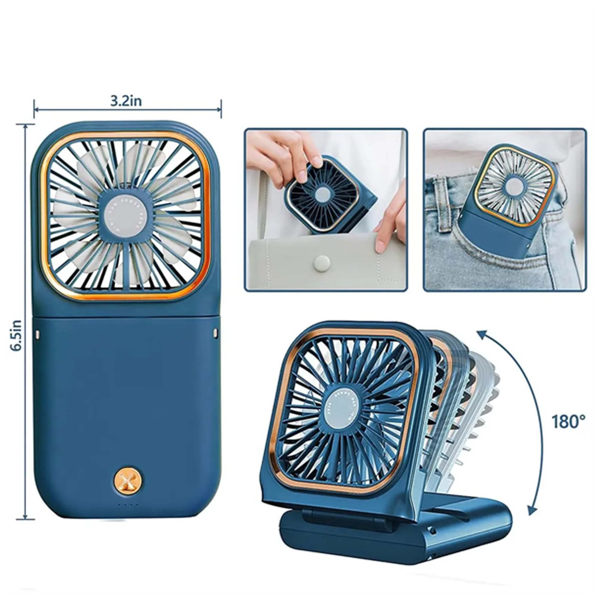 Rechargeable Hands-Free Mini Fan
