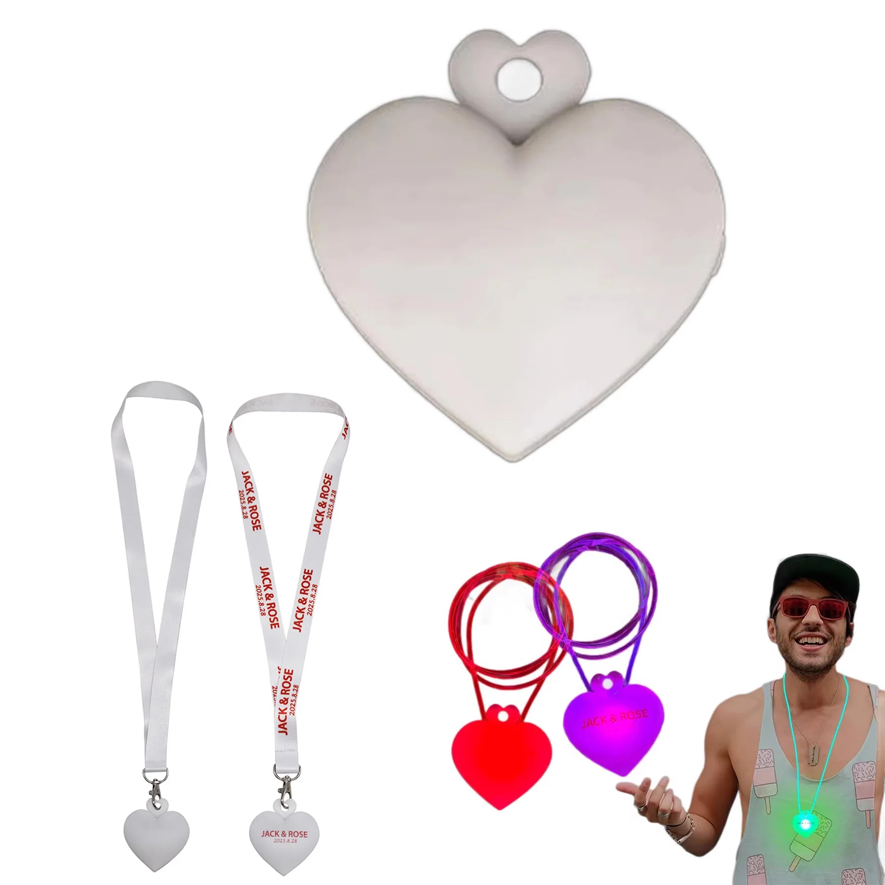 LED Heart Glow Necklace