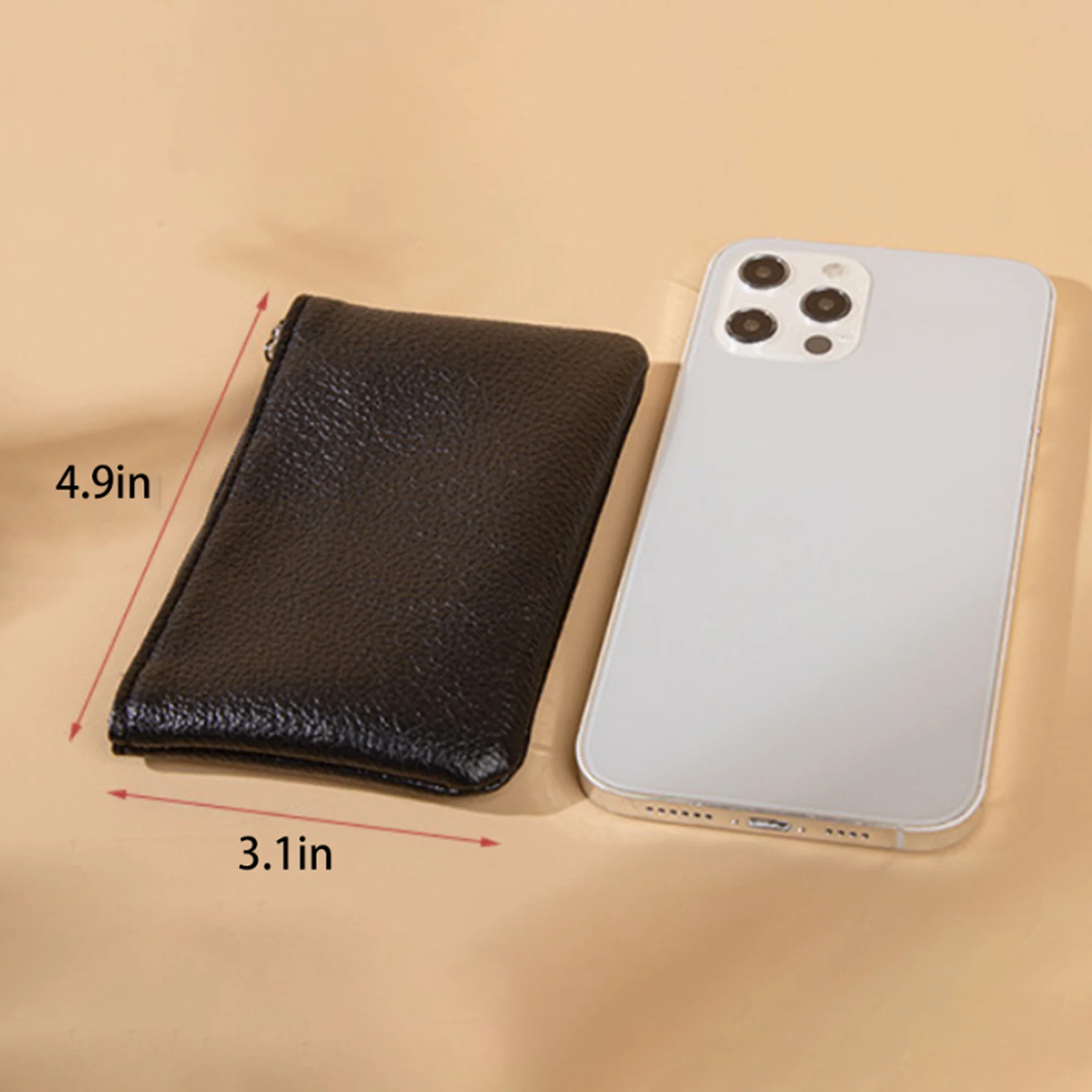 Leather Zipper Coin Purse