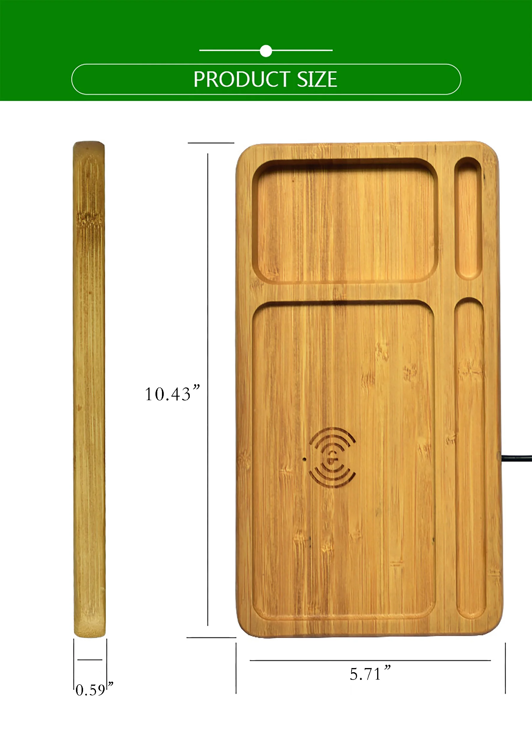15W Wood Phone Wireless Charging Station