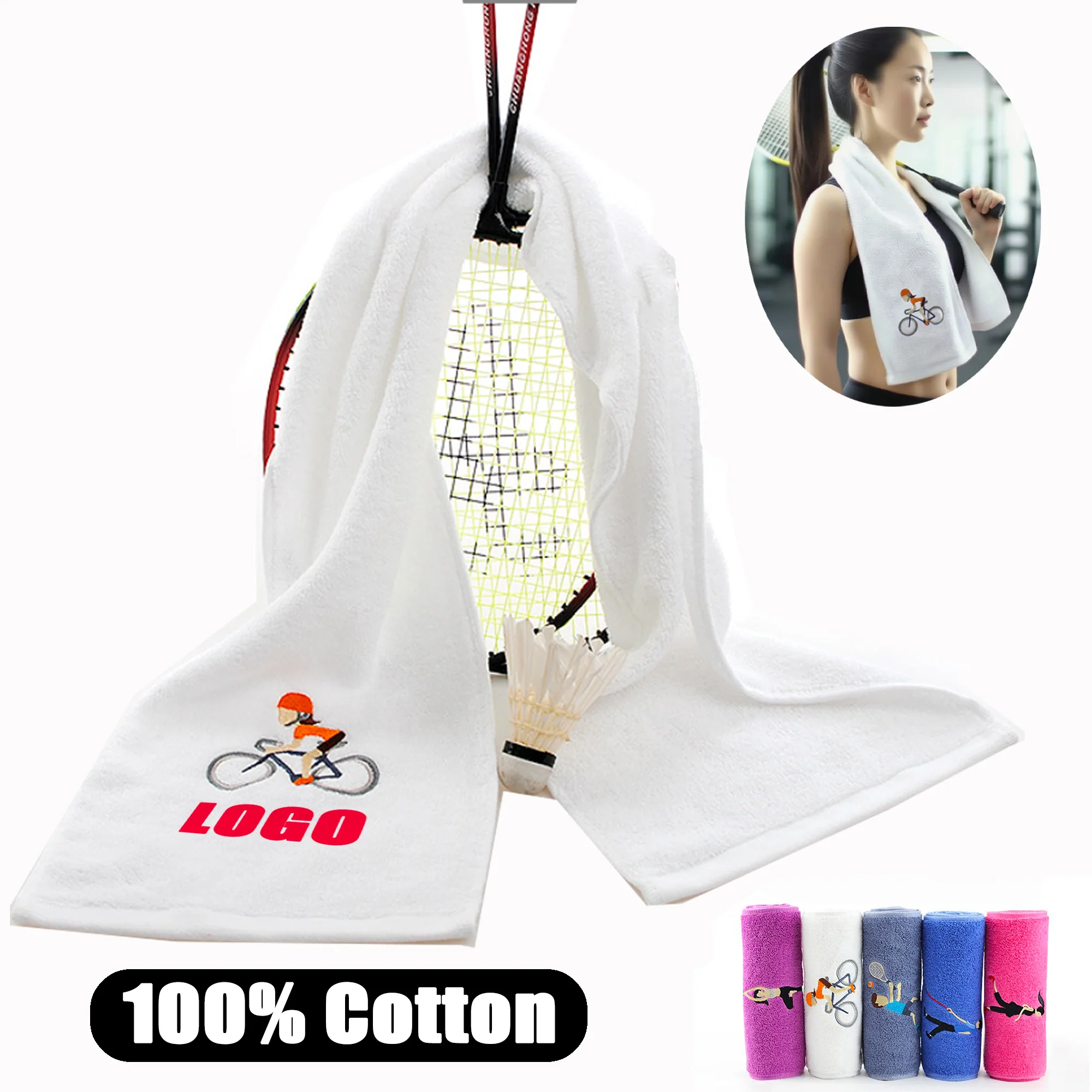Pure Cotton Sweat-Absorbing Fitness Towel