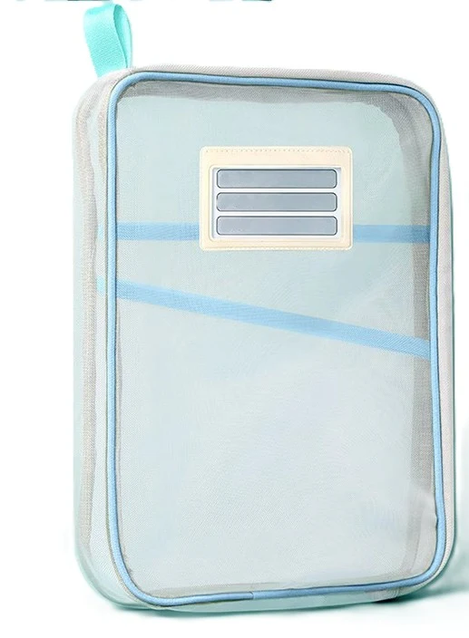 Large-Opening Mesh Zipper Student Pencil Case