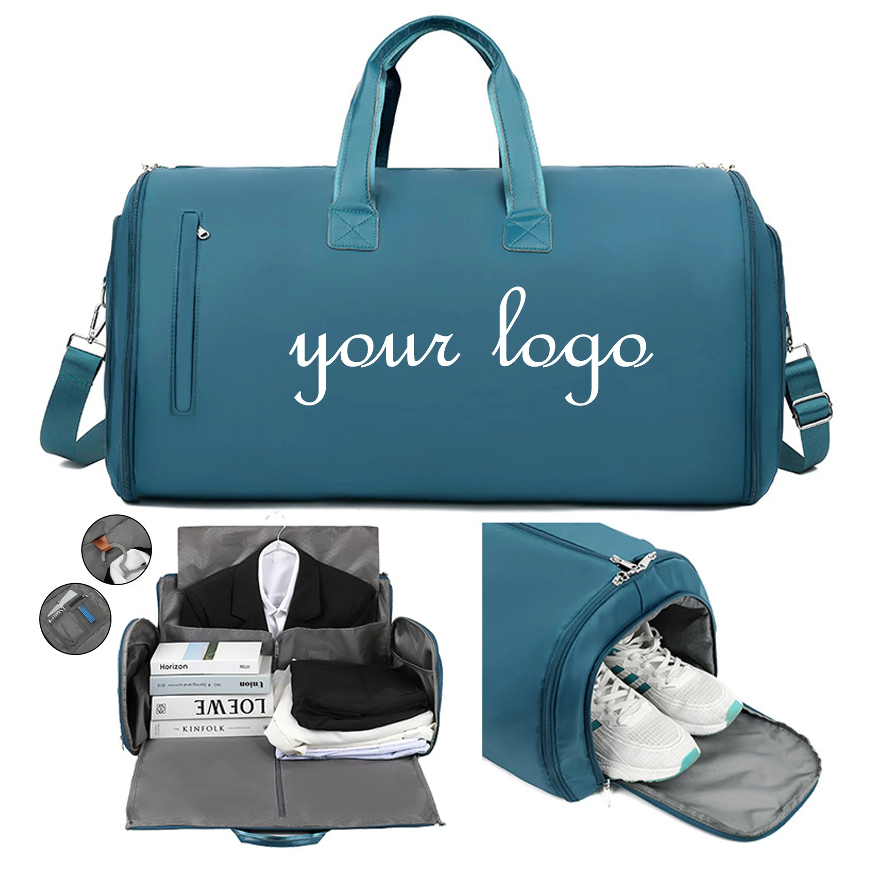 Large 2 In 1 Heavy Hanging Garment Suitcase Duffel Bags