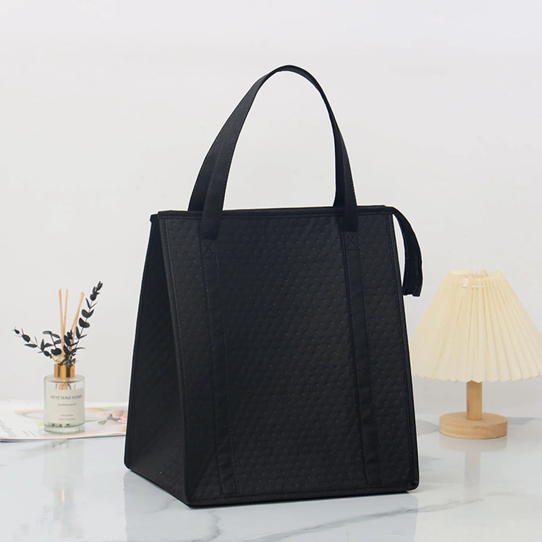 Insulated Non-Woven Grocery Tote Bag With Zipper