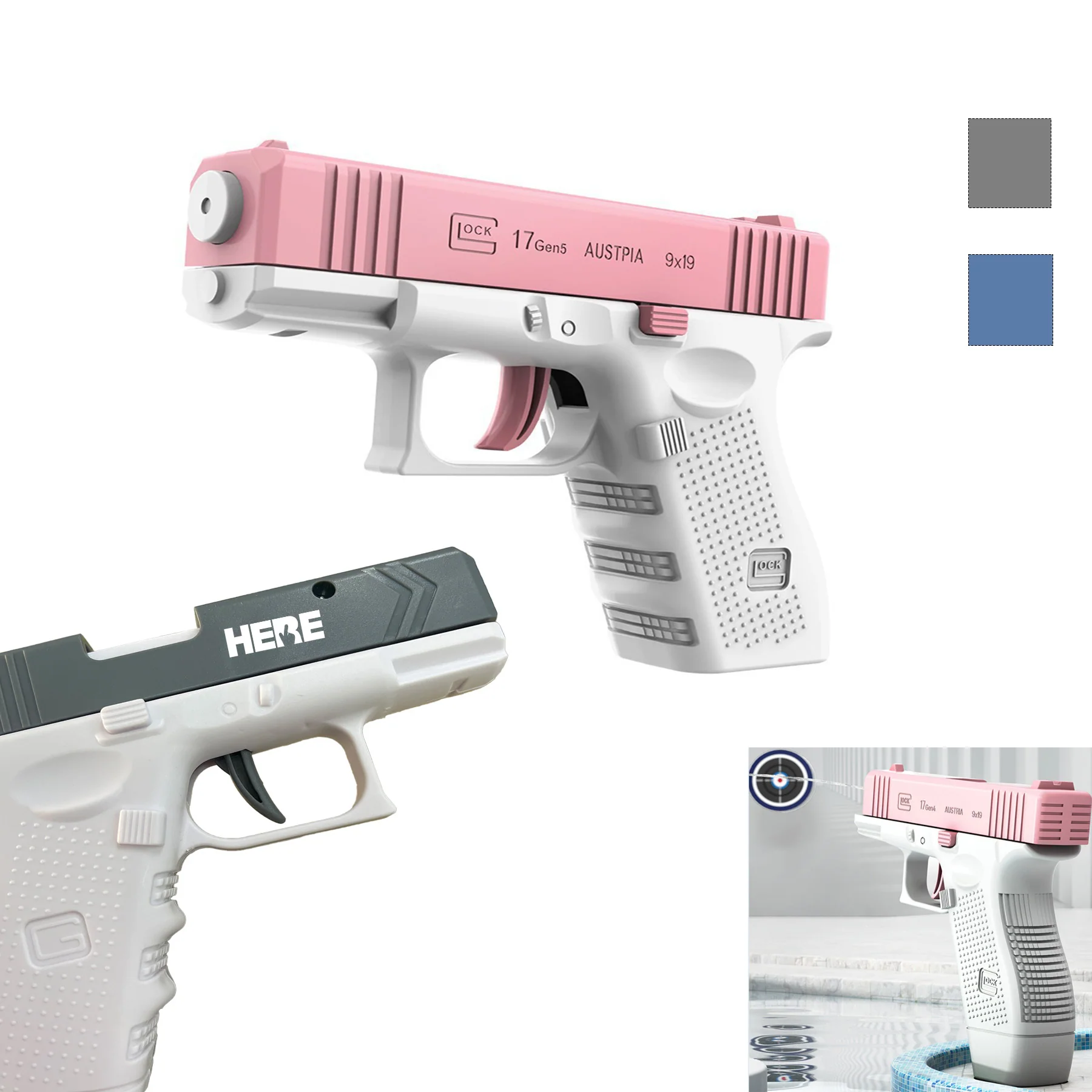 Manual Rapid-Fire Glock-Style Water Gun