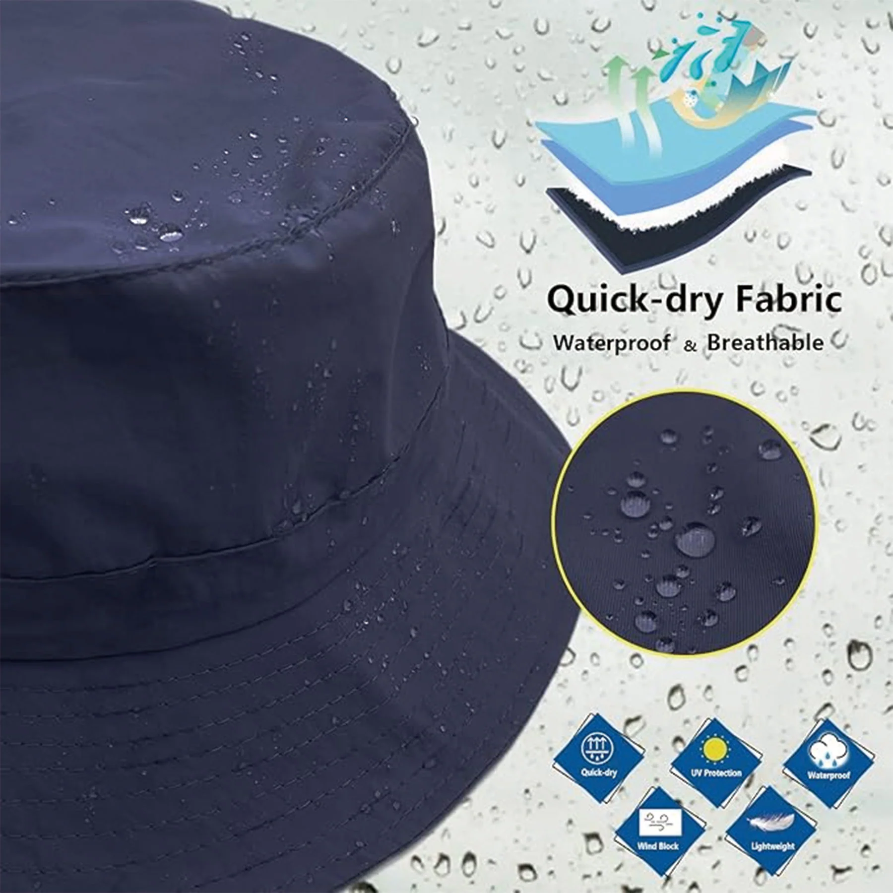 Packable Soft Brim Fishing Bucket Hat With Strap