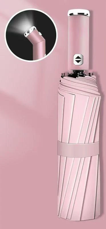 LED Flashlight Auto Open/Close Folding Umbrella