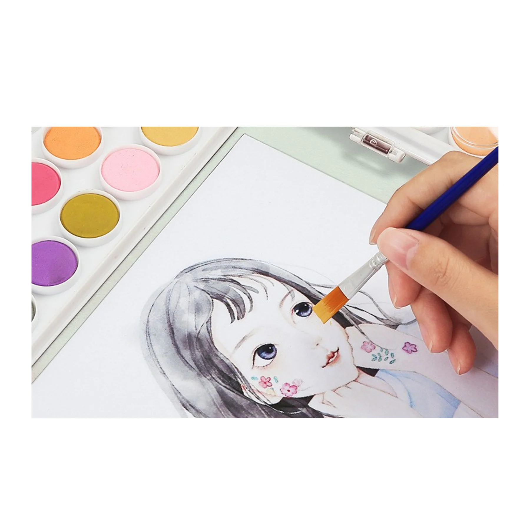 12 Colors Watercolor Paint Set With 1 Brush