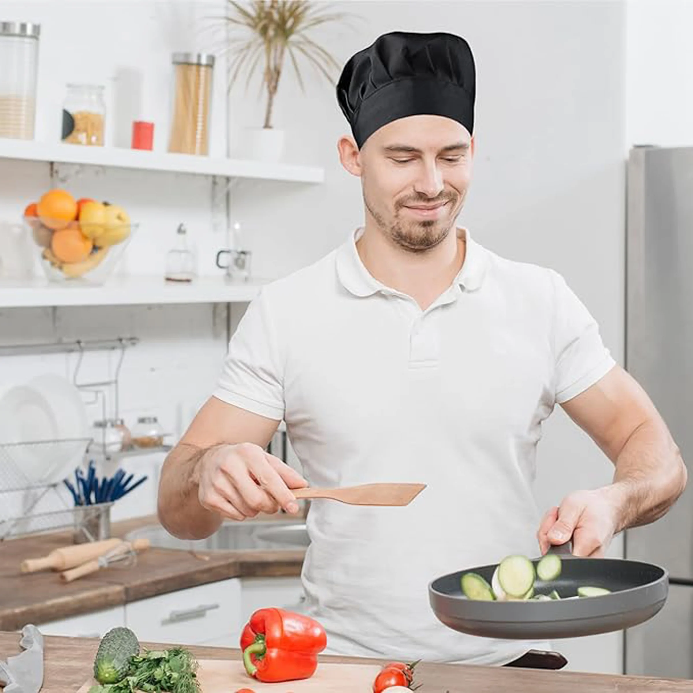 Adjustable Elastic Kitchen Cooking Chef Hat