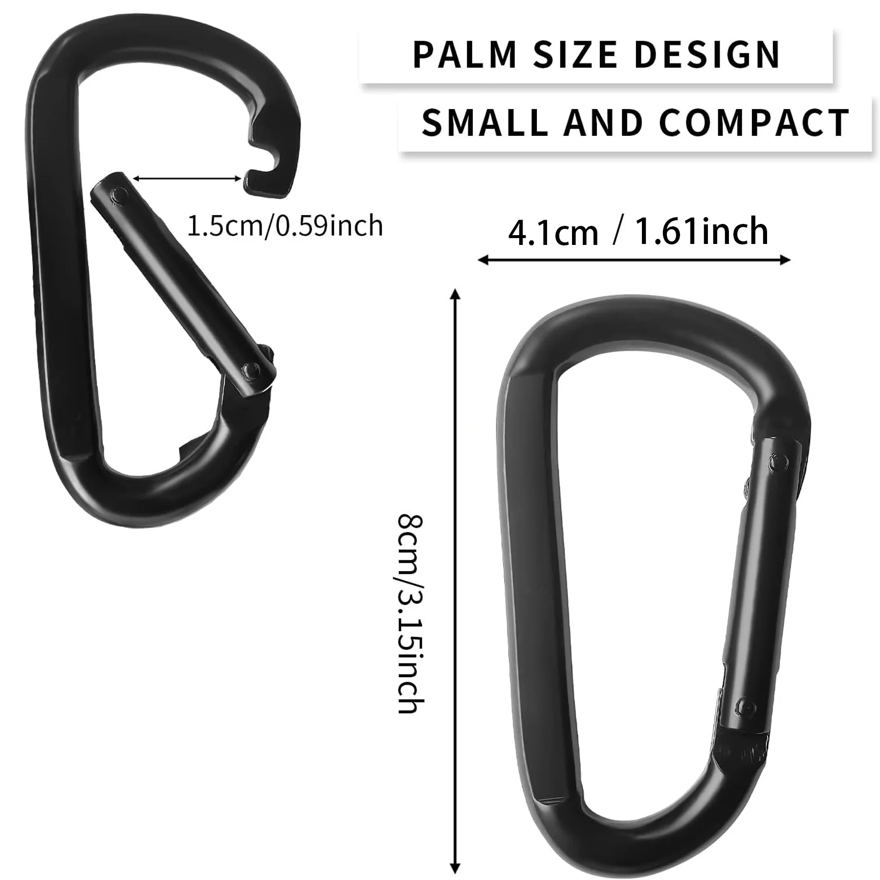 D Shaped Carabiner Clip for Camping