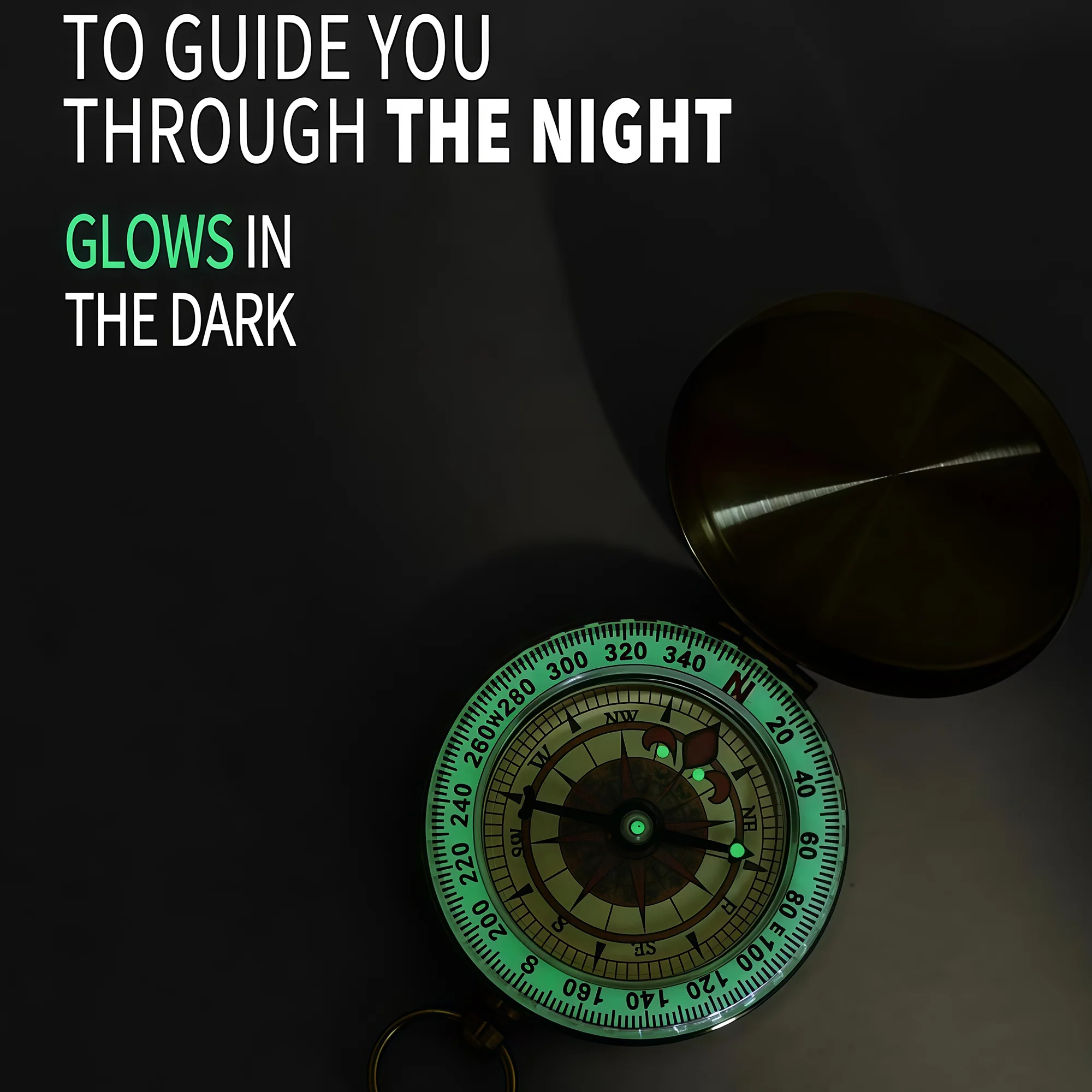 Brass Compass With Luminous Ring