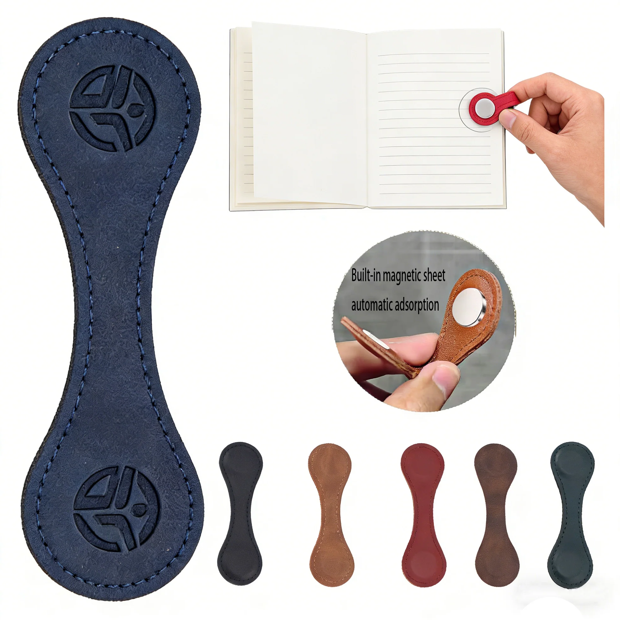 Vintage Leather Magnetic Bookmark Clip