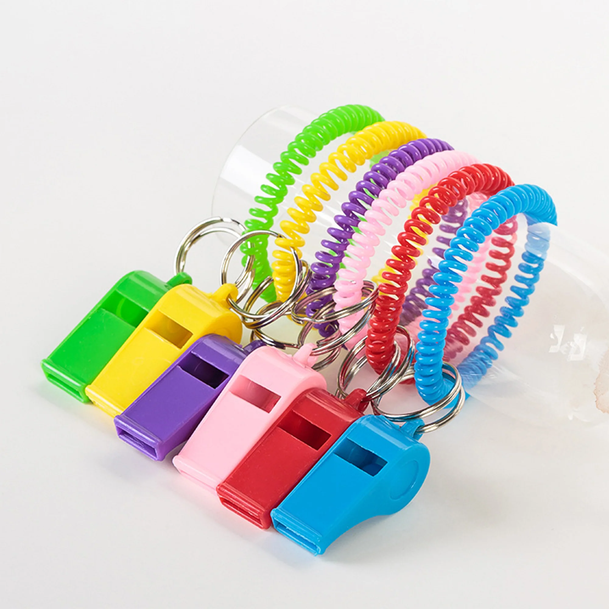 Sports Whistle with Stretchable Coil Bracelet